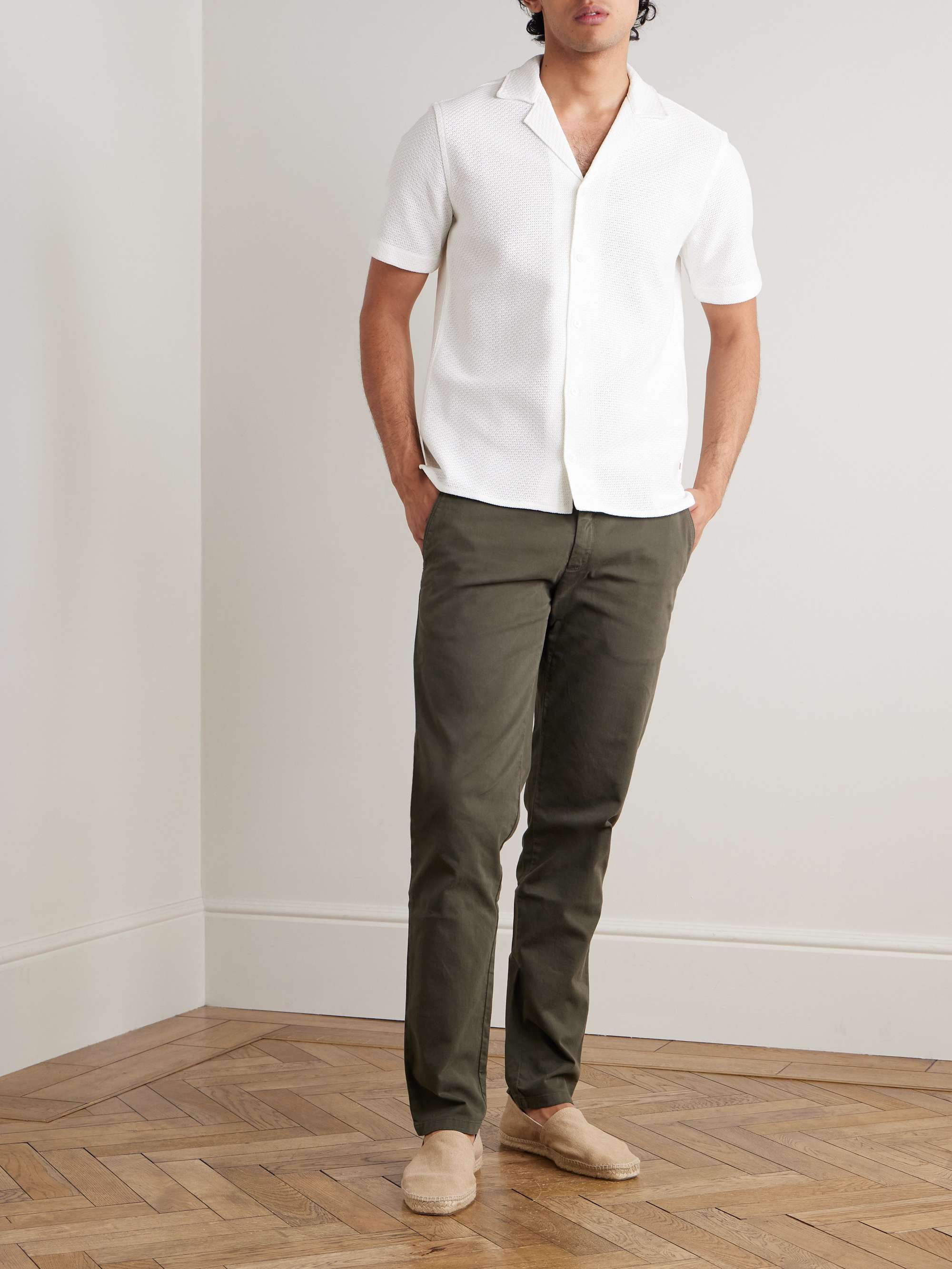Fallon Straight-Leg Organic Cotton-Blend Twill Trousers view