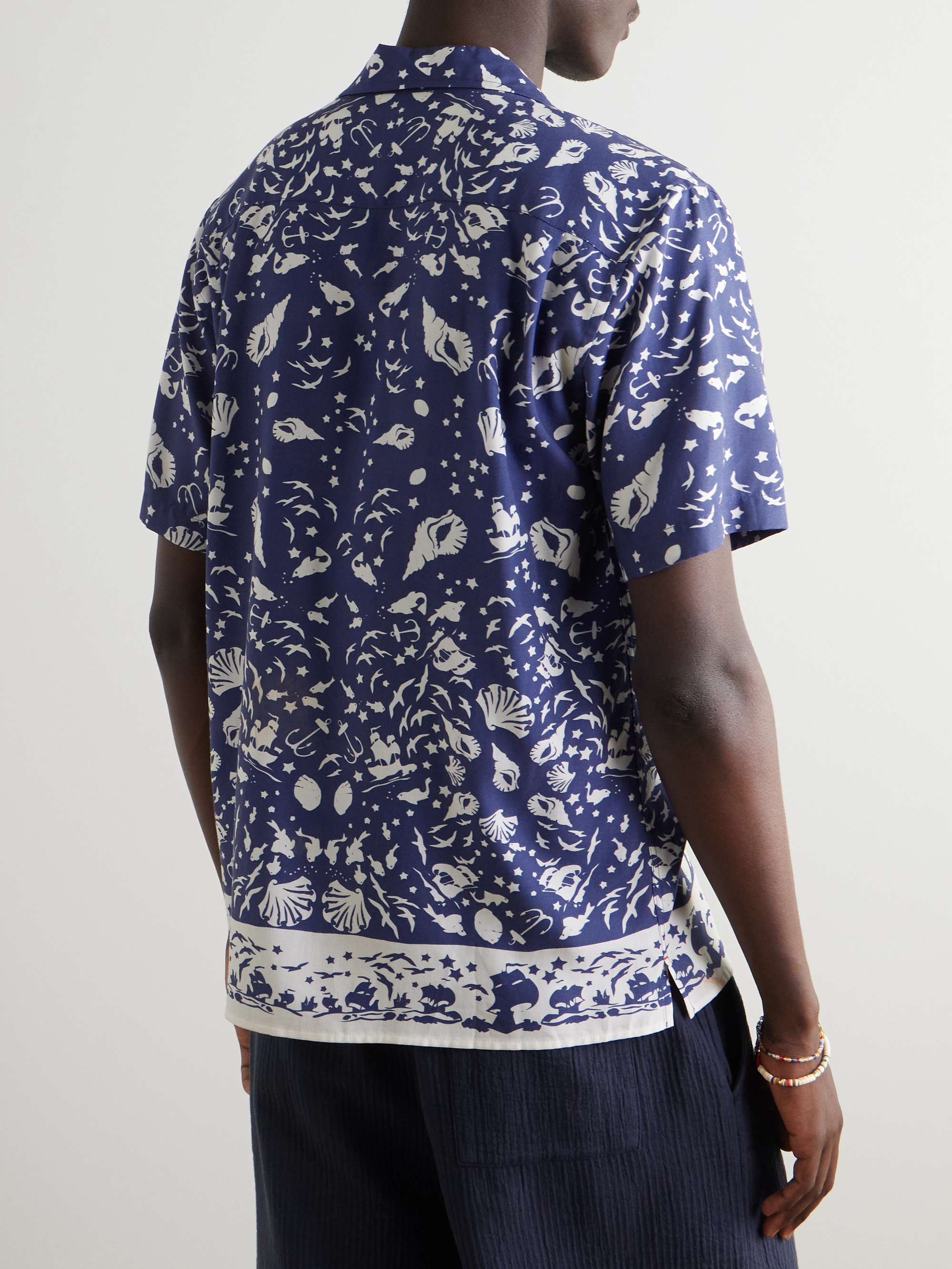 Maitan Camp-Collar Printed Lyocell Shirt view