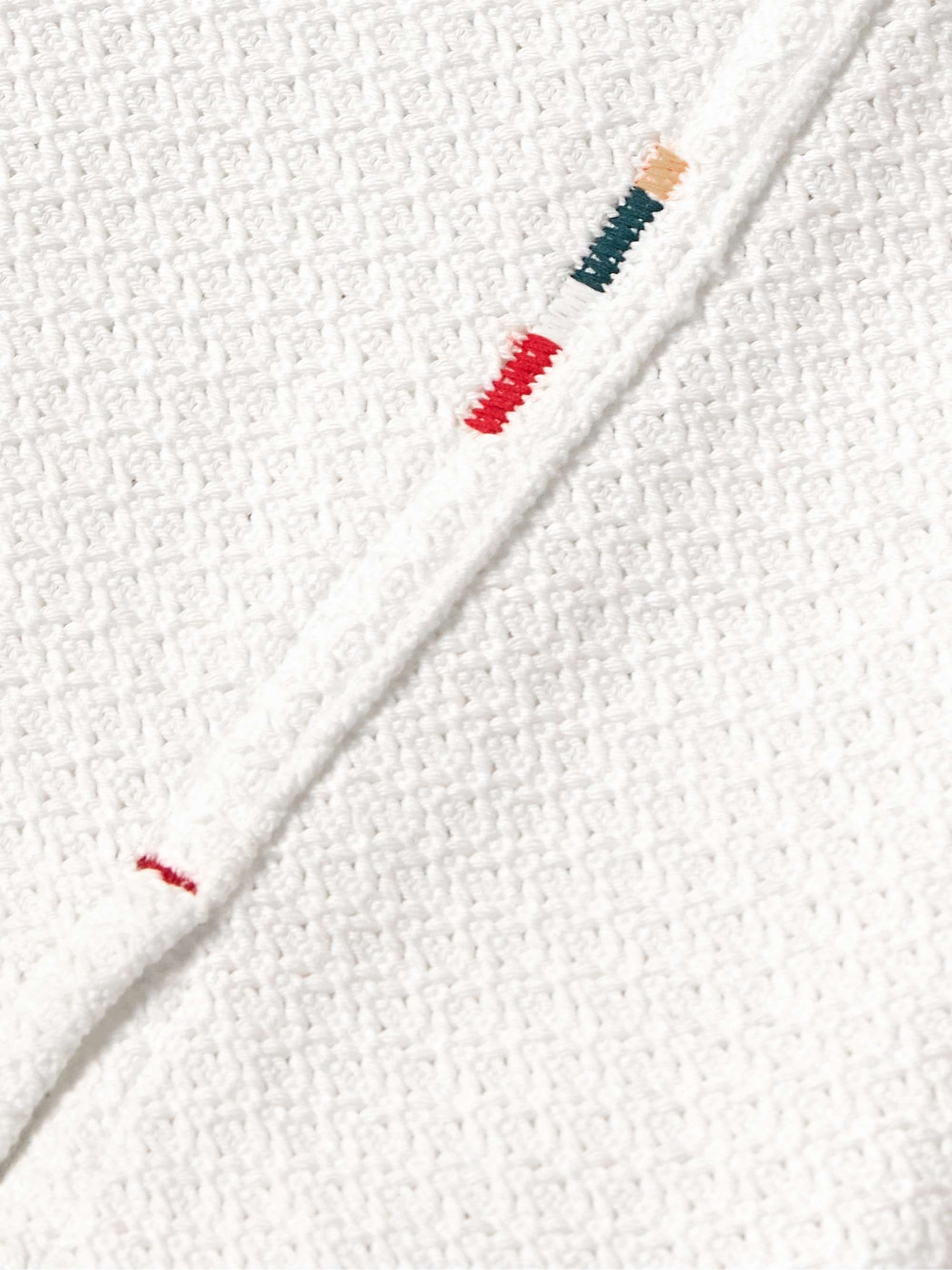 Maitan Camp-Collar Crocheted Cotton Shirt view