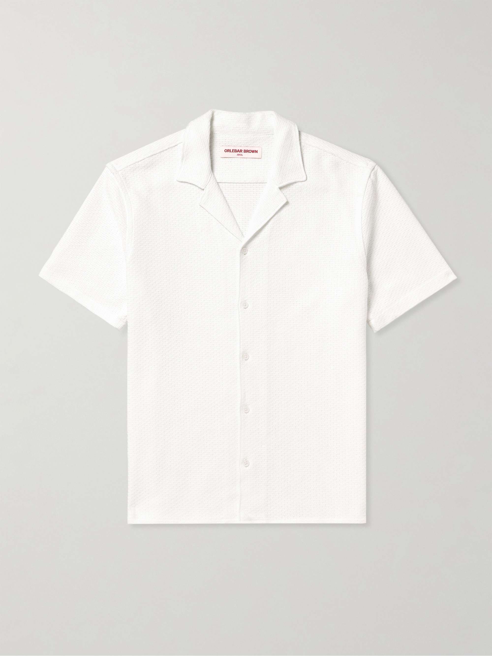 Maitan Camp-Collar Crocheted Cotton Shirt view