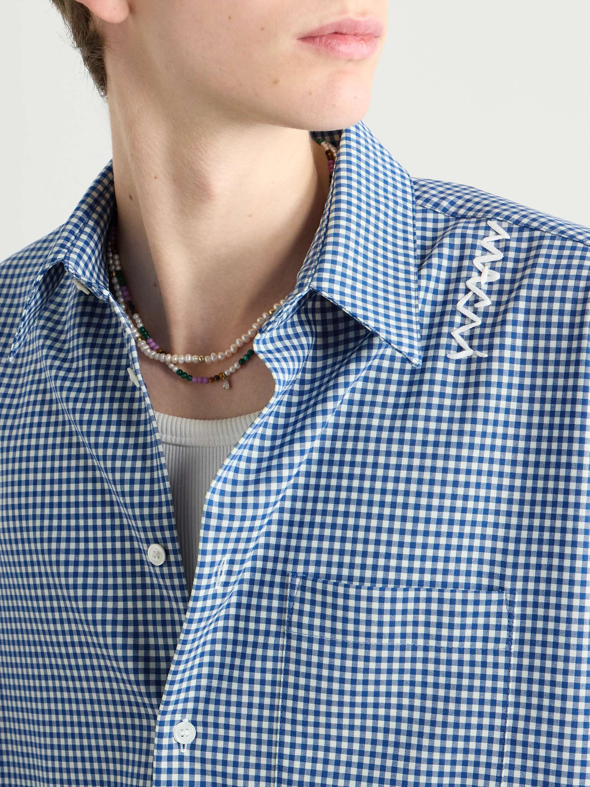 Embroidered Gingham Woven Shirt view