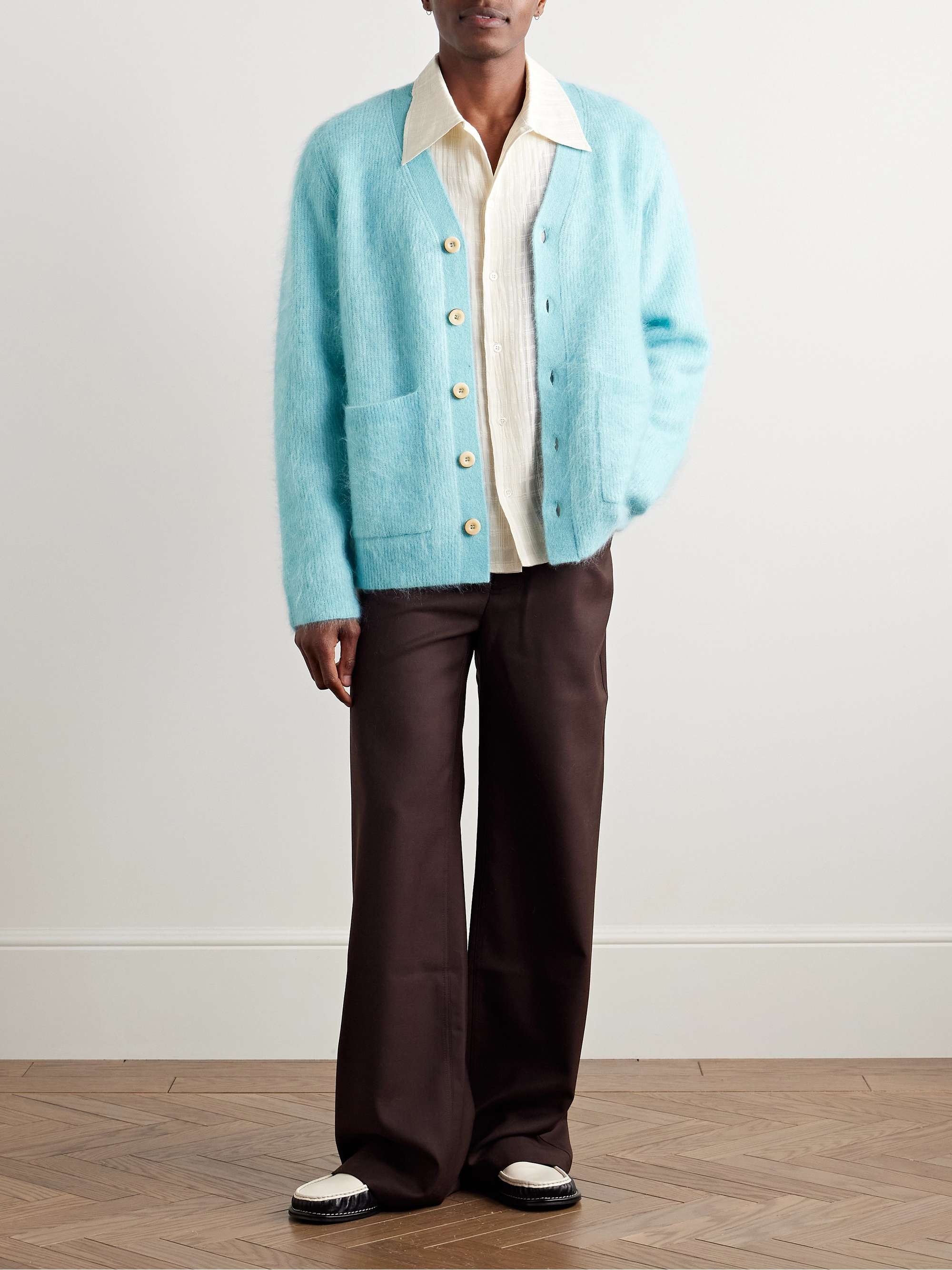 Kaito Ribbed Mohair-Blend Cardigan view