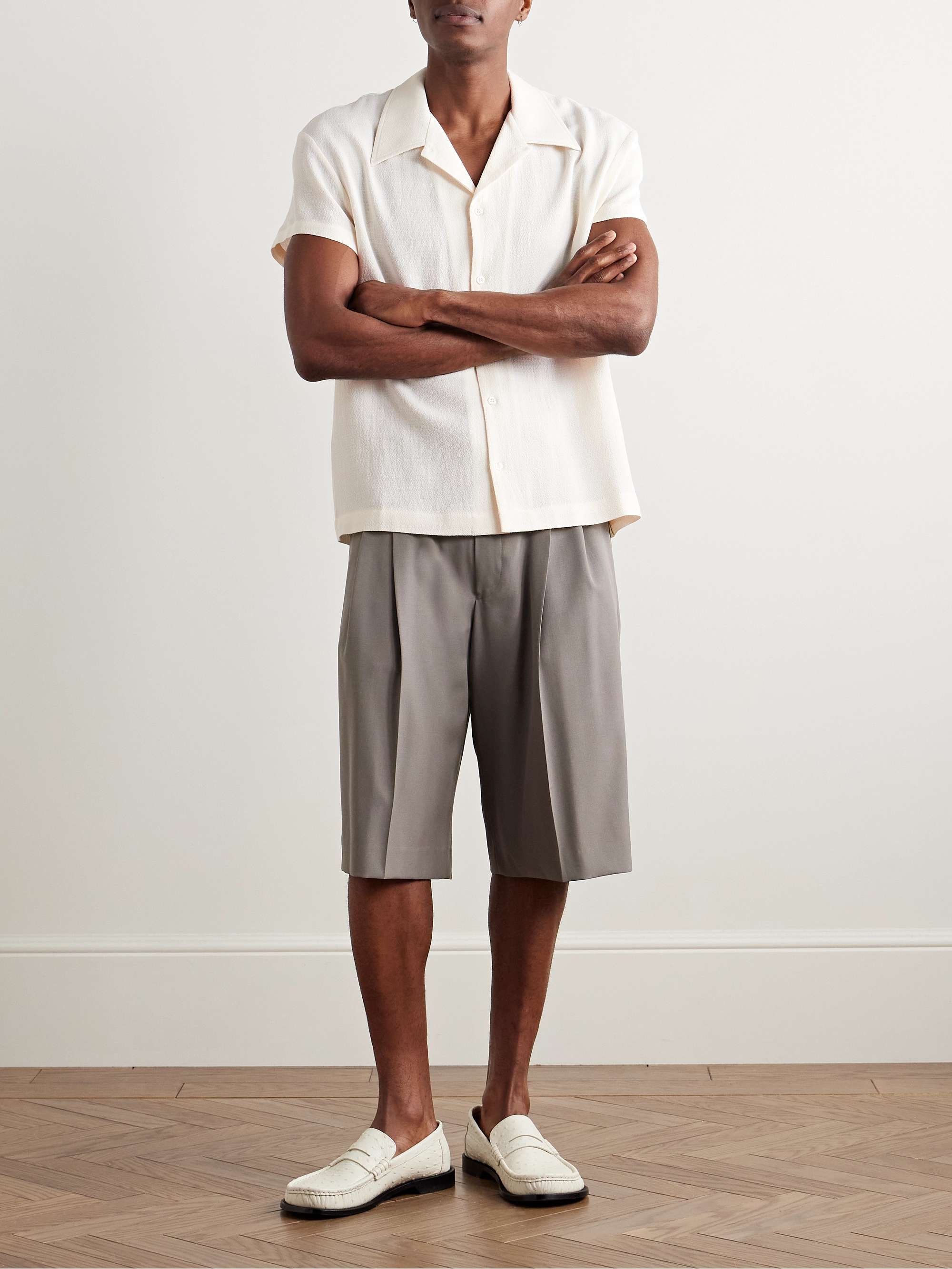 Mael Camp-Collar Crepe Shirt view