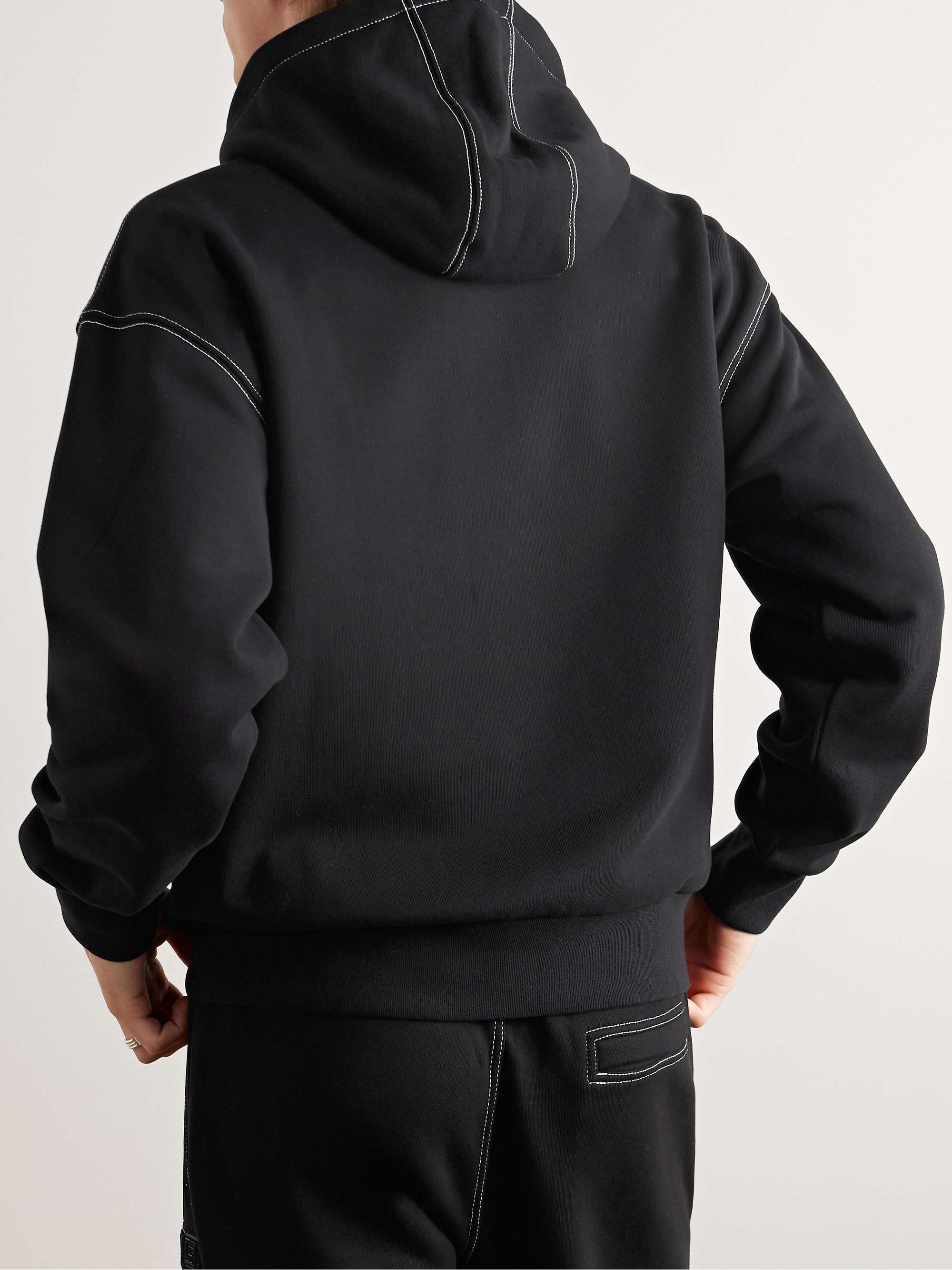 Logo-Appliquéd Cotton-Jersey Hoodie view
