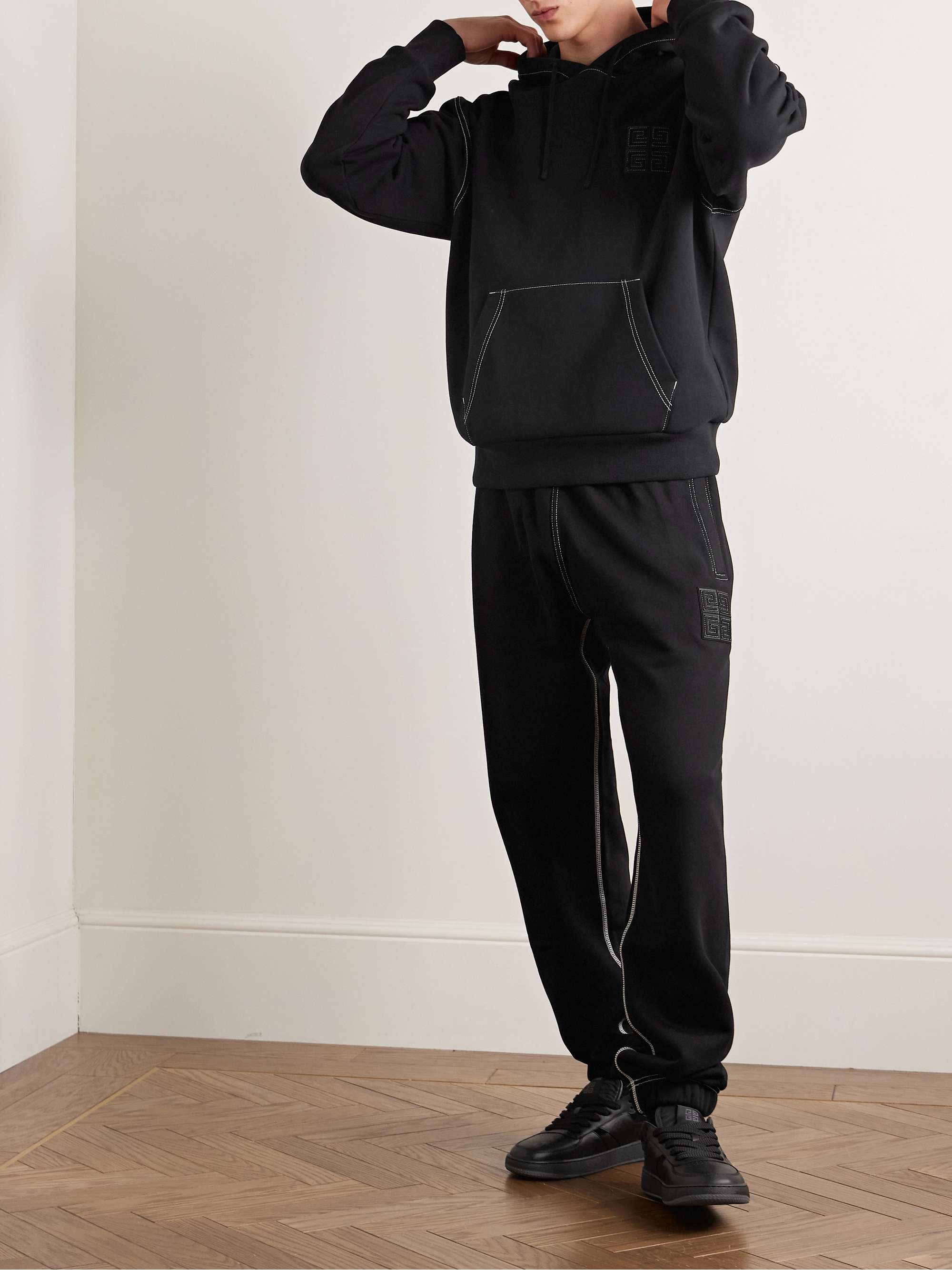 Logo-Appliquéd Cotton-Jersey Hoodie view