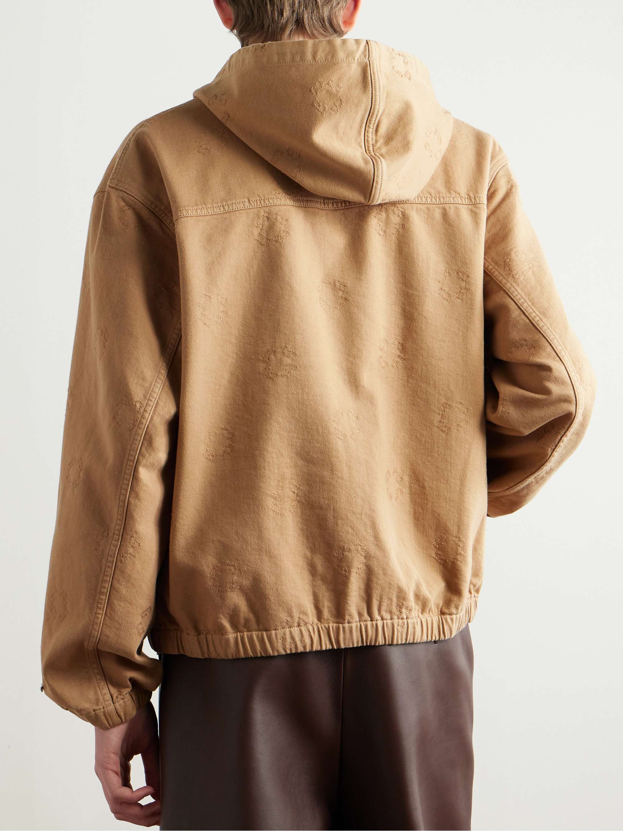 Logo-Jacquard Denim Hooded Jacket view
