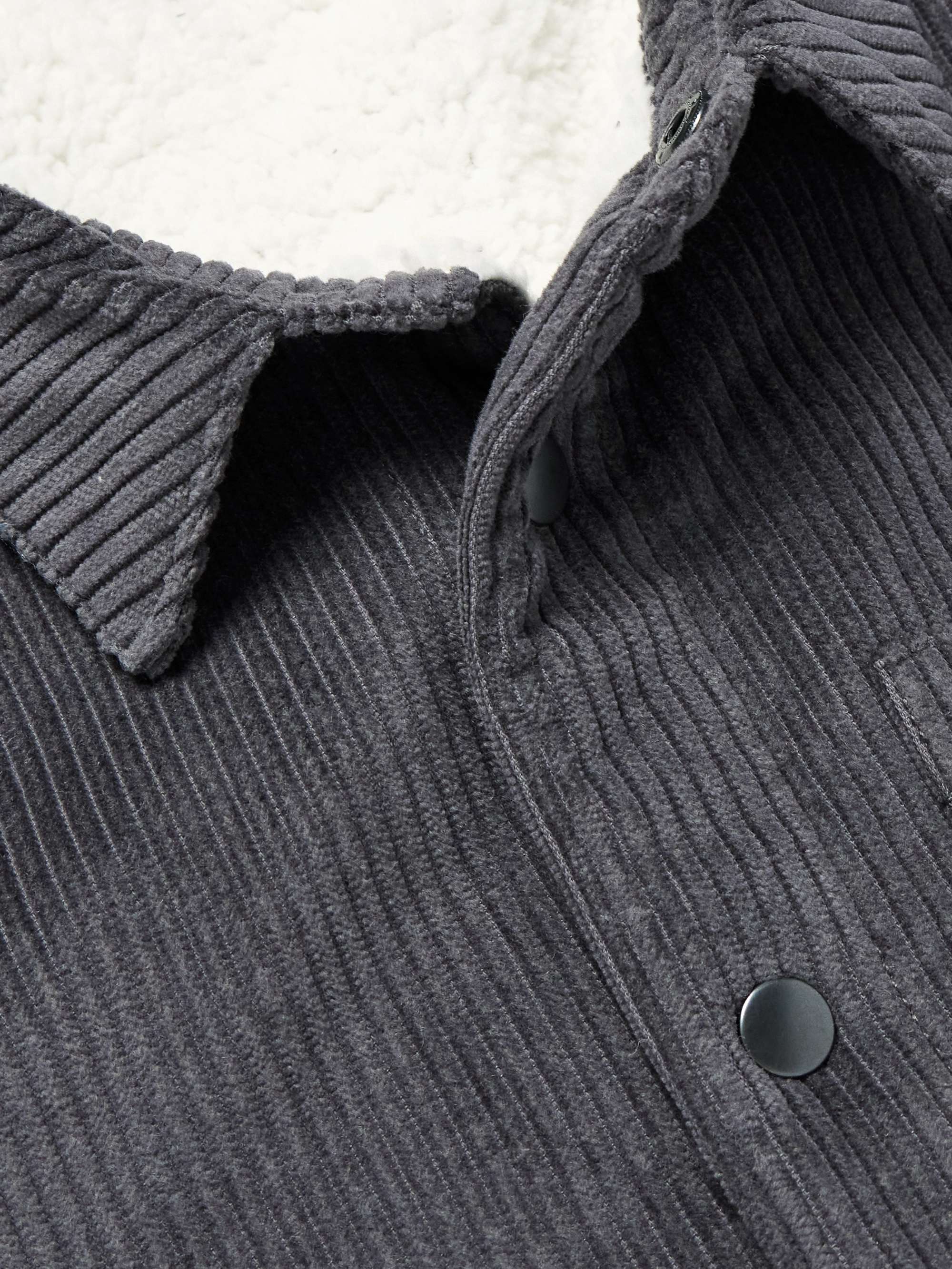 Fleece-Lined Cotton and Wool-Blend Corduroy Jacket view