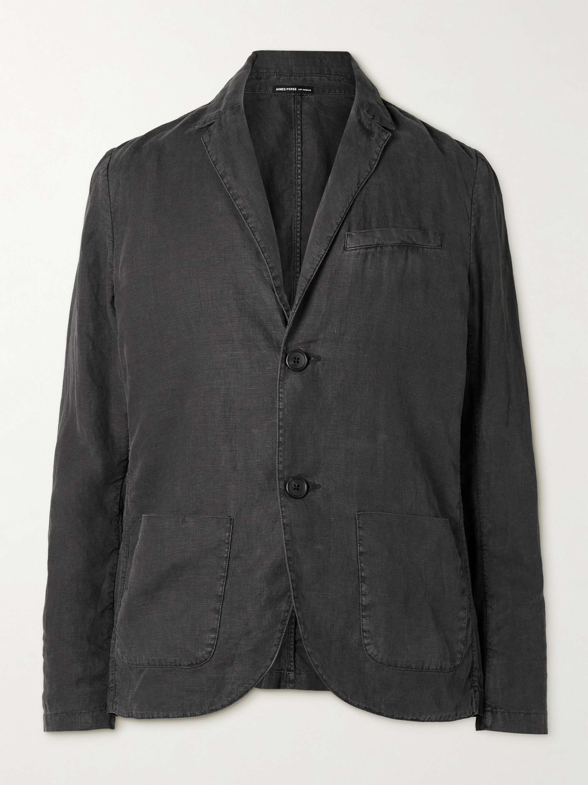 Unstructured Garment-Dyed Linen Blazer view