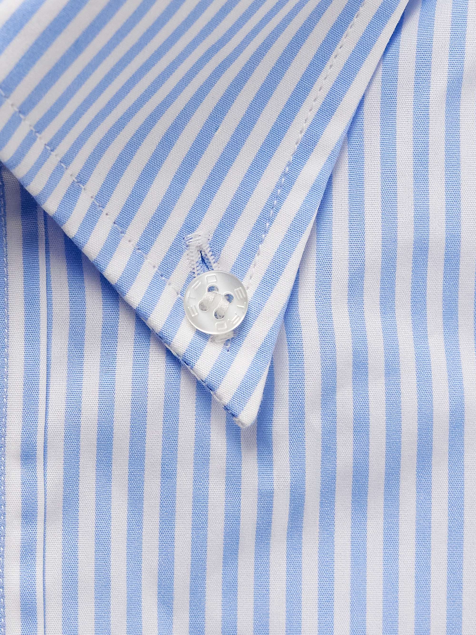 Slim-Fit Button-Down Collar Logo-Embroidered Striped Cotton Oxford Shirt view