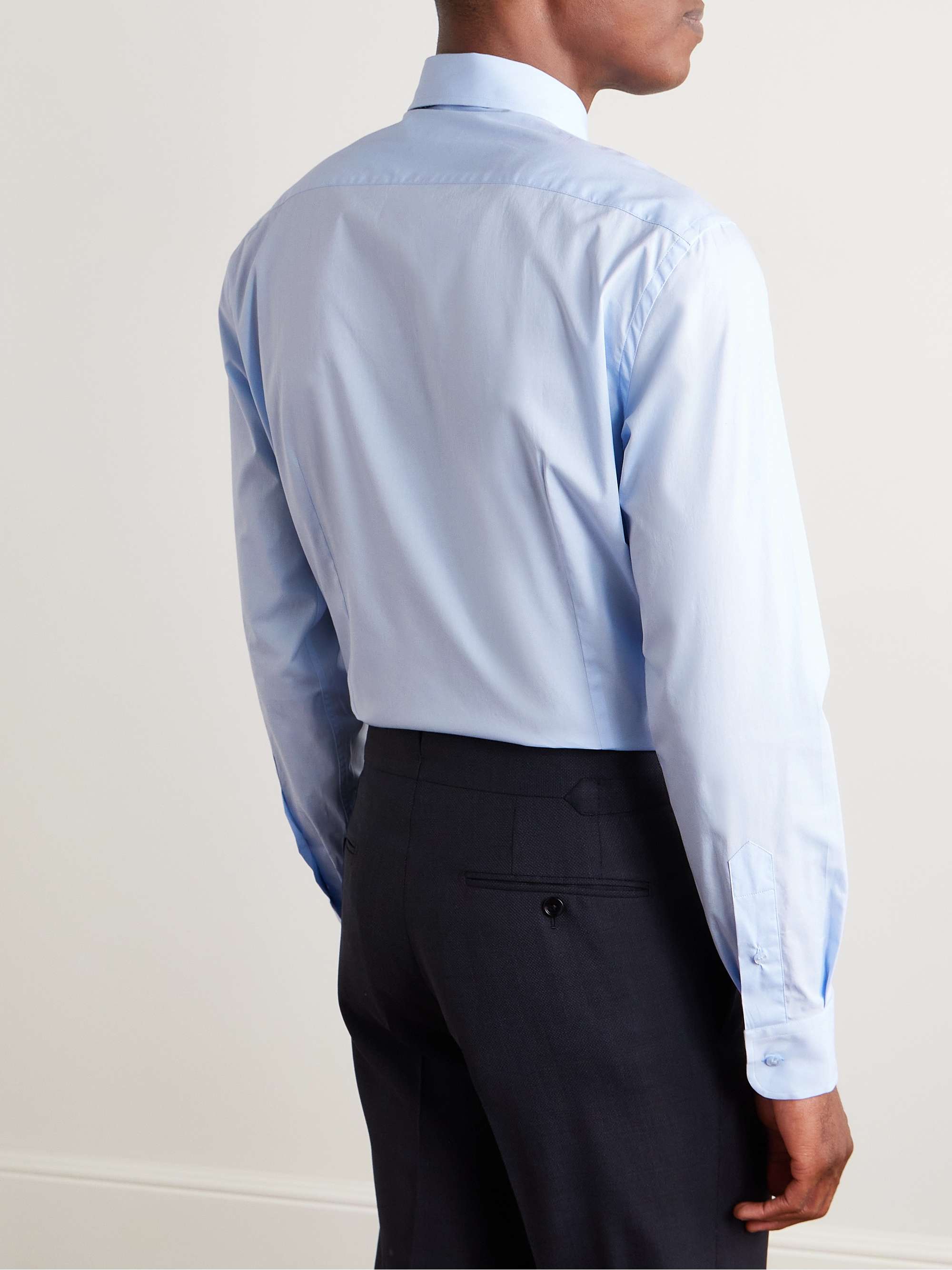 Slim-Fit Cotton-Blend Poplin Shirt view
