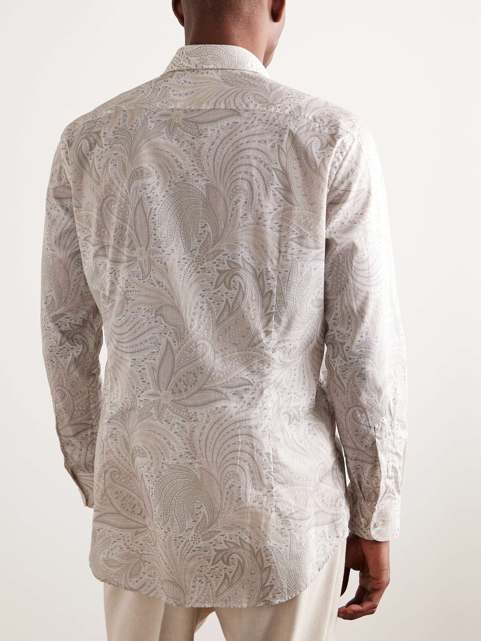 Slim-Fit Paisley-Print Cotton Shirt view