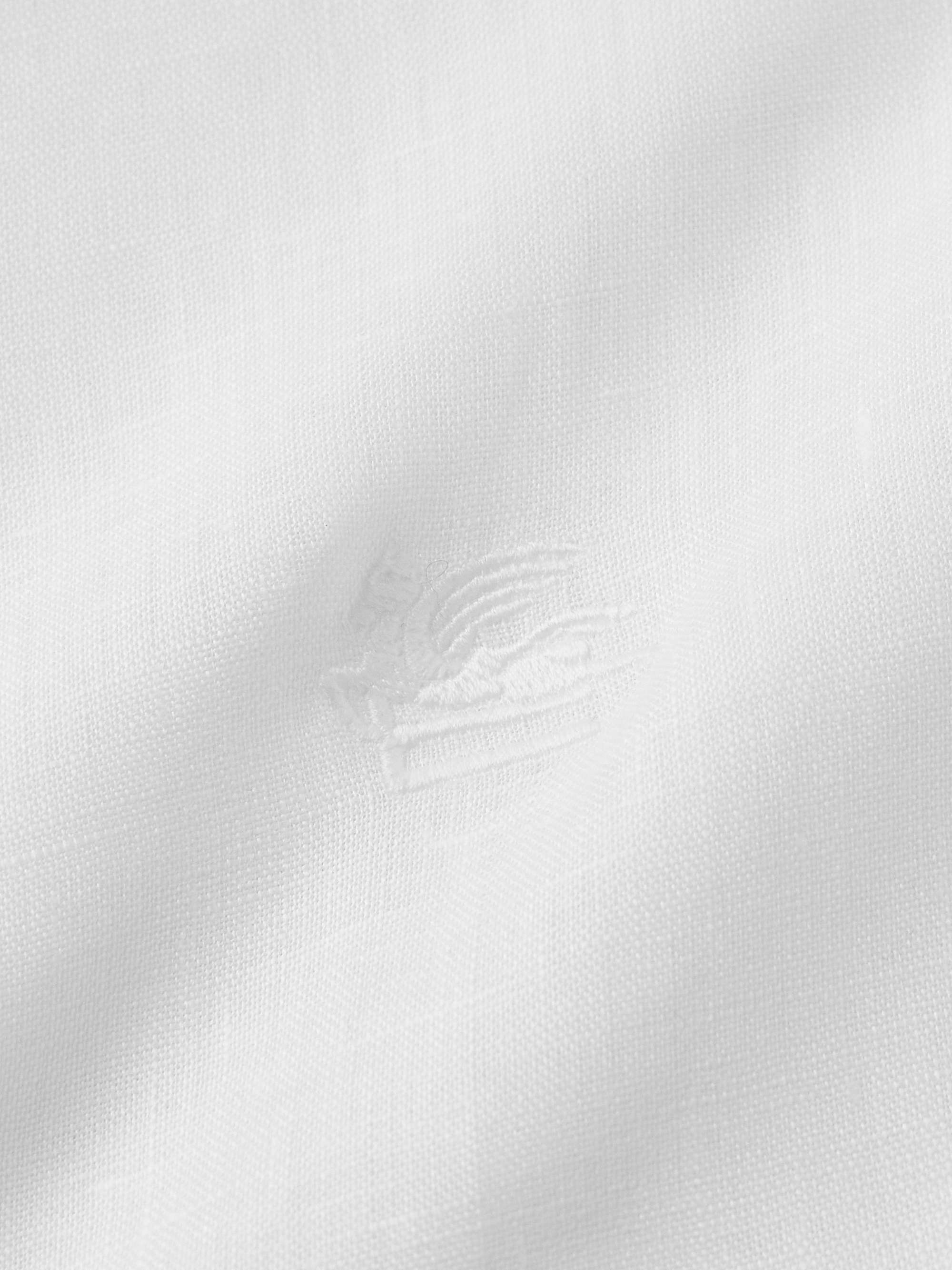 Slim-Fit Logo-Embroidered Linen Shirt view