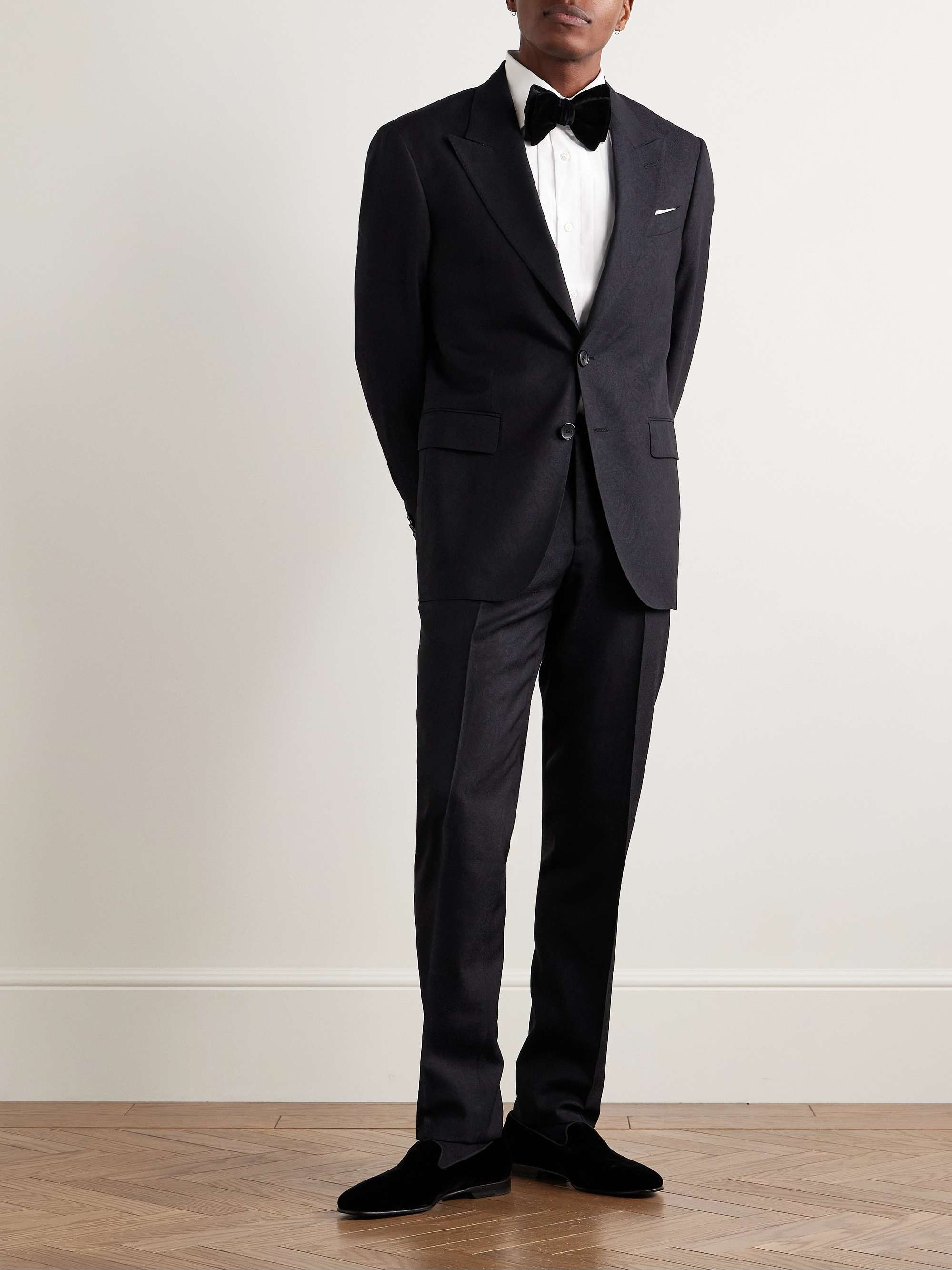 Wool and Silk-Blend Jacquard Tuxedo view
