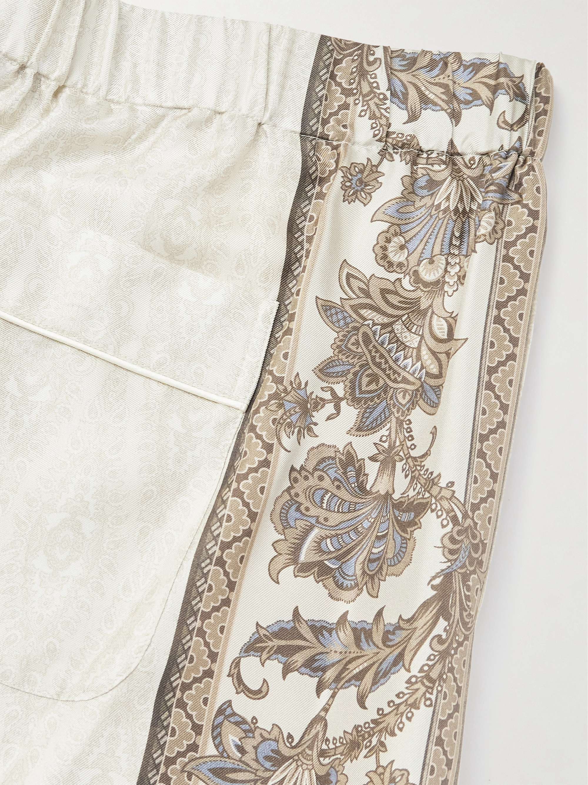 Slim-Fit Straight-Leg Printed Silk-Twill Trousers view