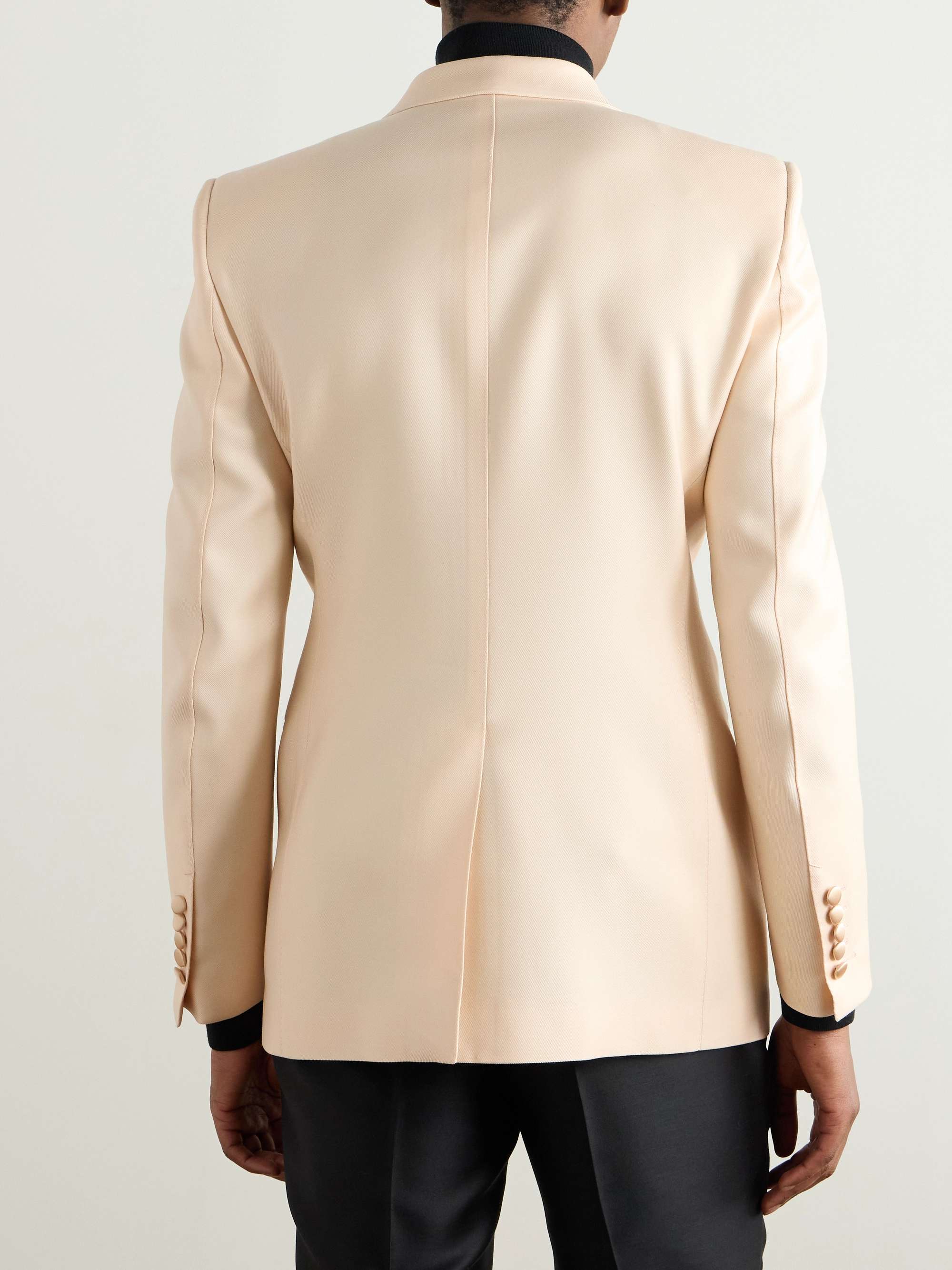 Slim-Fit Satin-Trimmed Wool and Silk-Blend Twill Tuxedo Jacket view