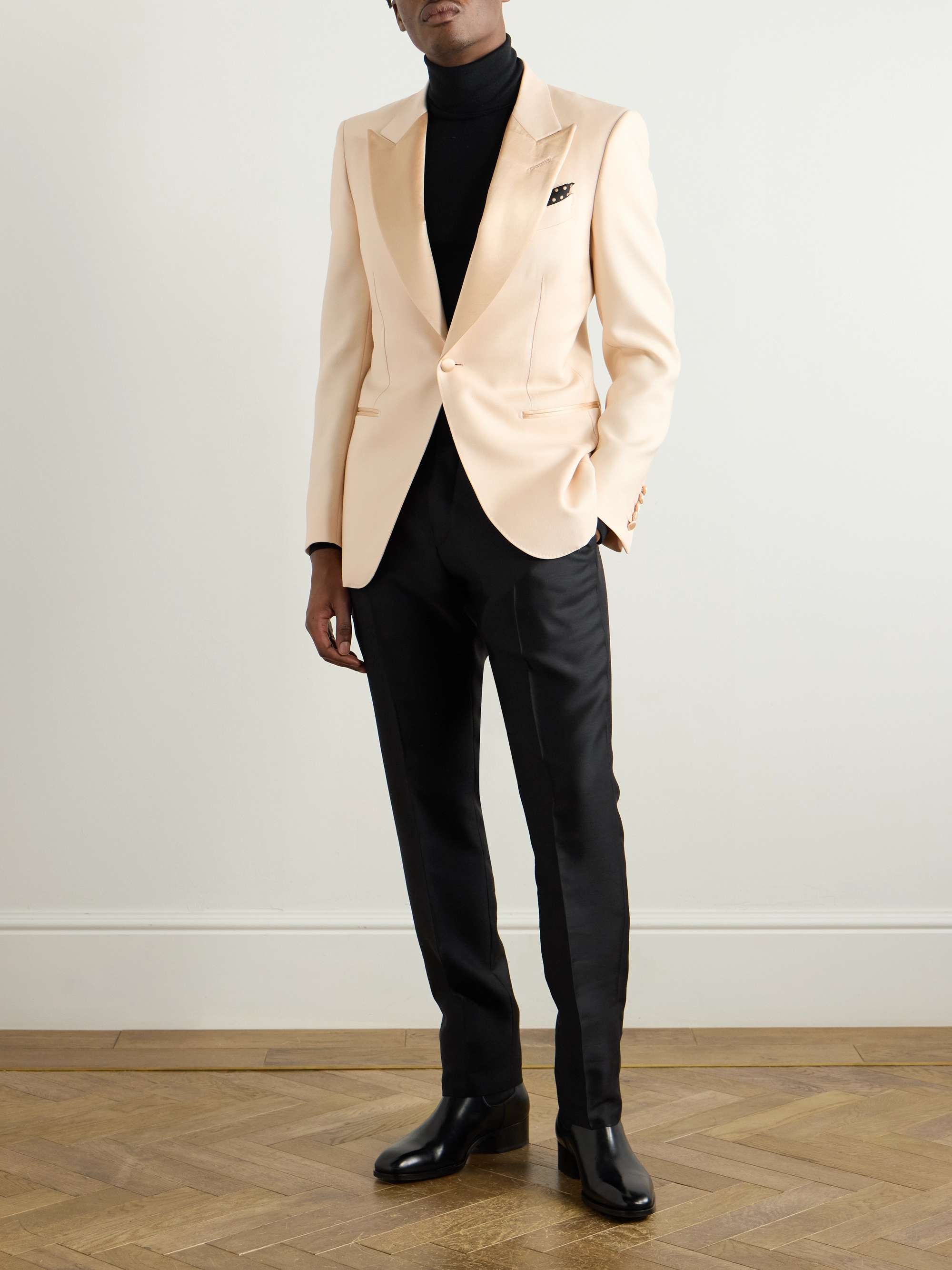 Slim-Fit Satin-Trimmed Wool and Silk-Blend Twill Tuxedo Jacket view