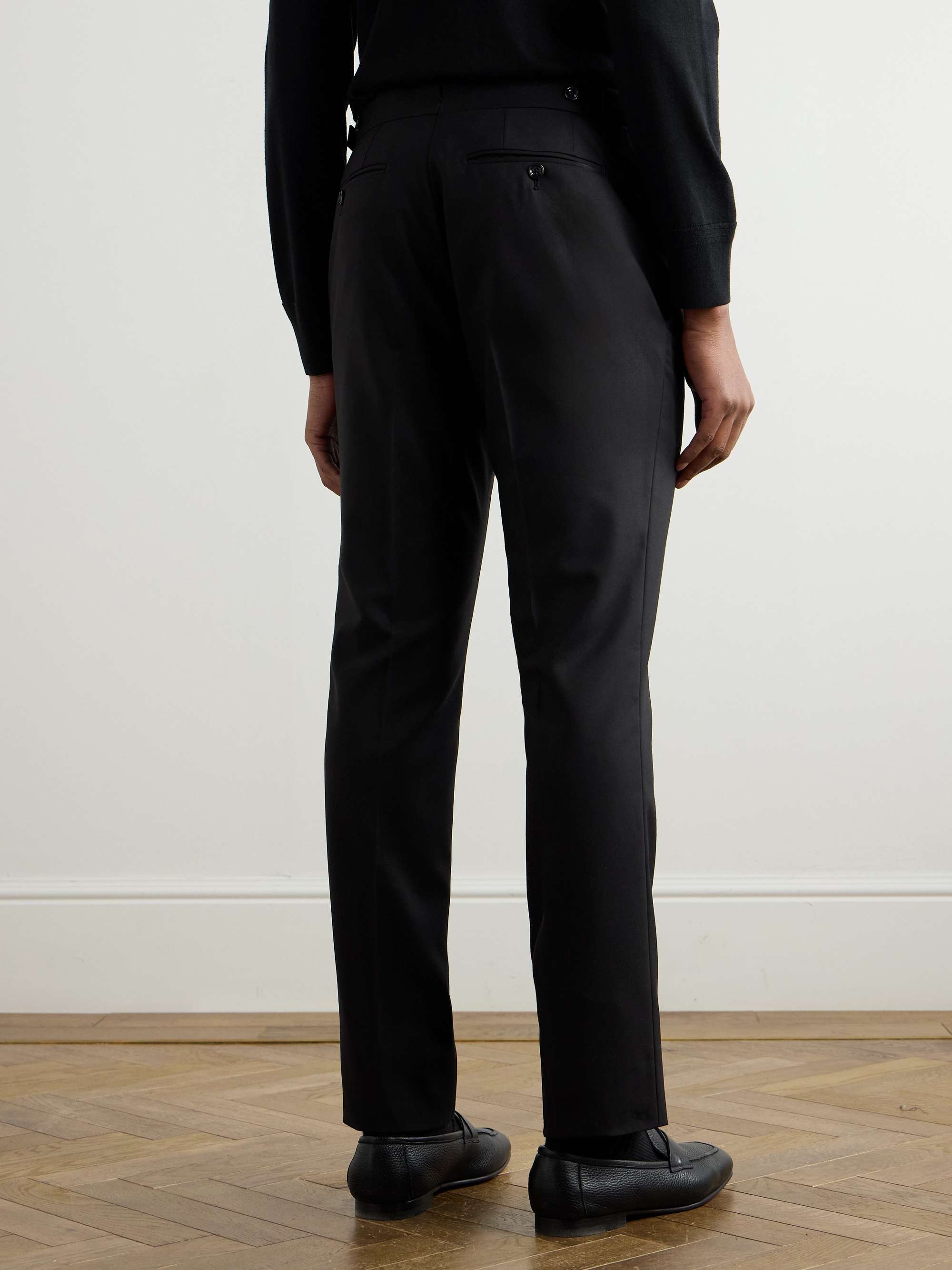 Slim-Fit Silk and Wool-Blend Trousers view