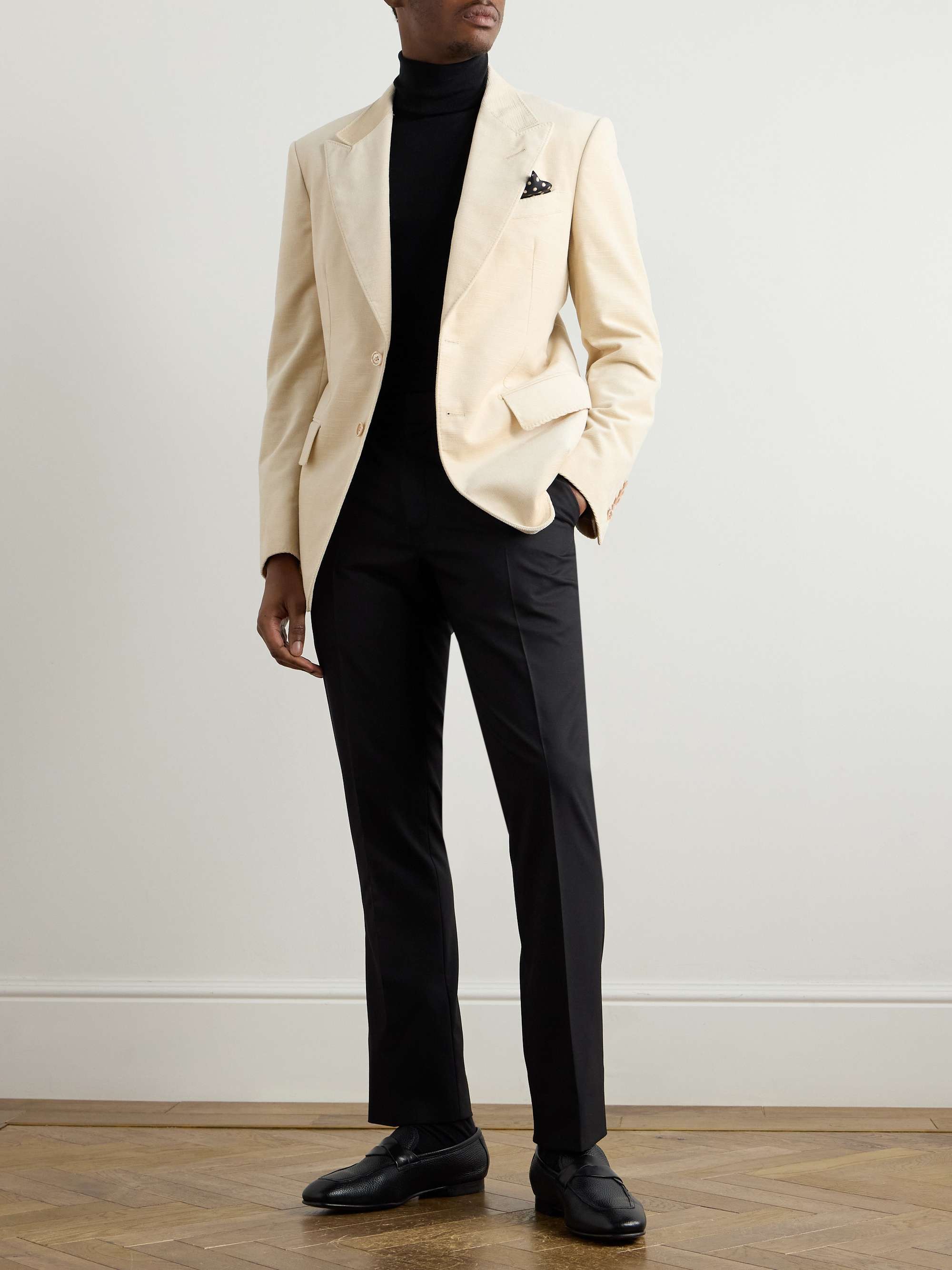 Slim-Fit Silk and Wool-Blend Trousers view
