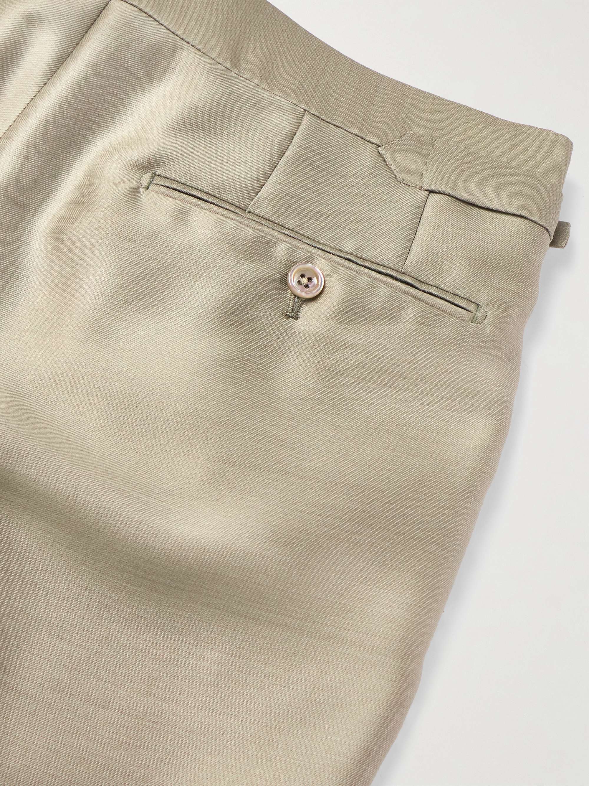Straight-Leg Wool, Mohair and Silk-Blend Twill Suit Trousers view