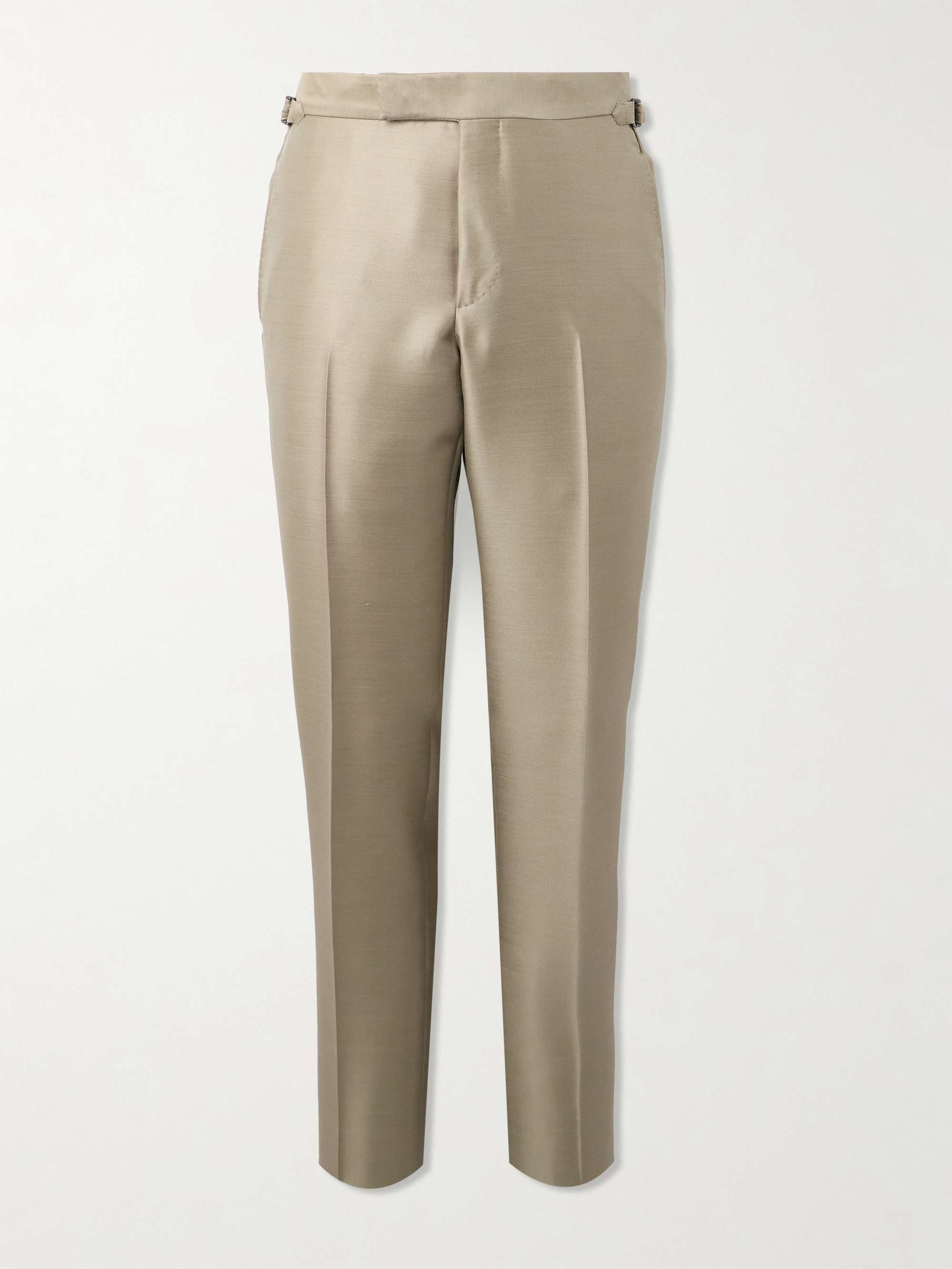 Straight-Leg Wool, Mohair and Silk-Blend Twill Suit Trousers view