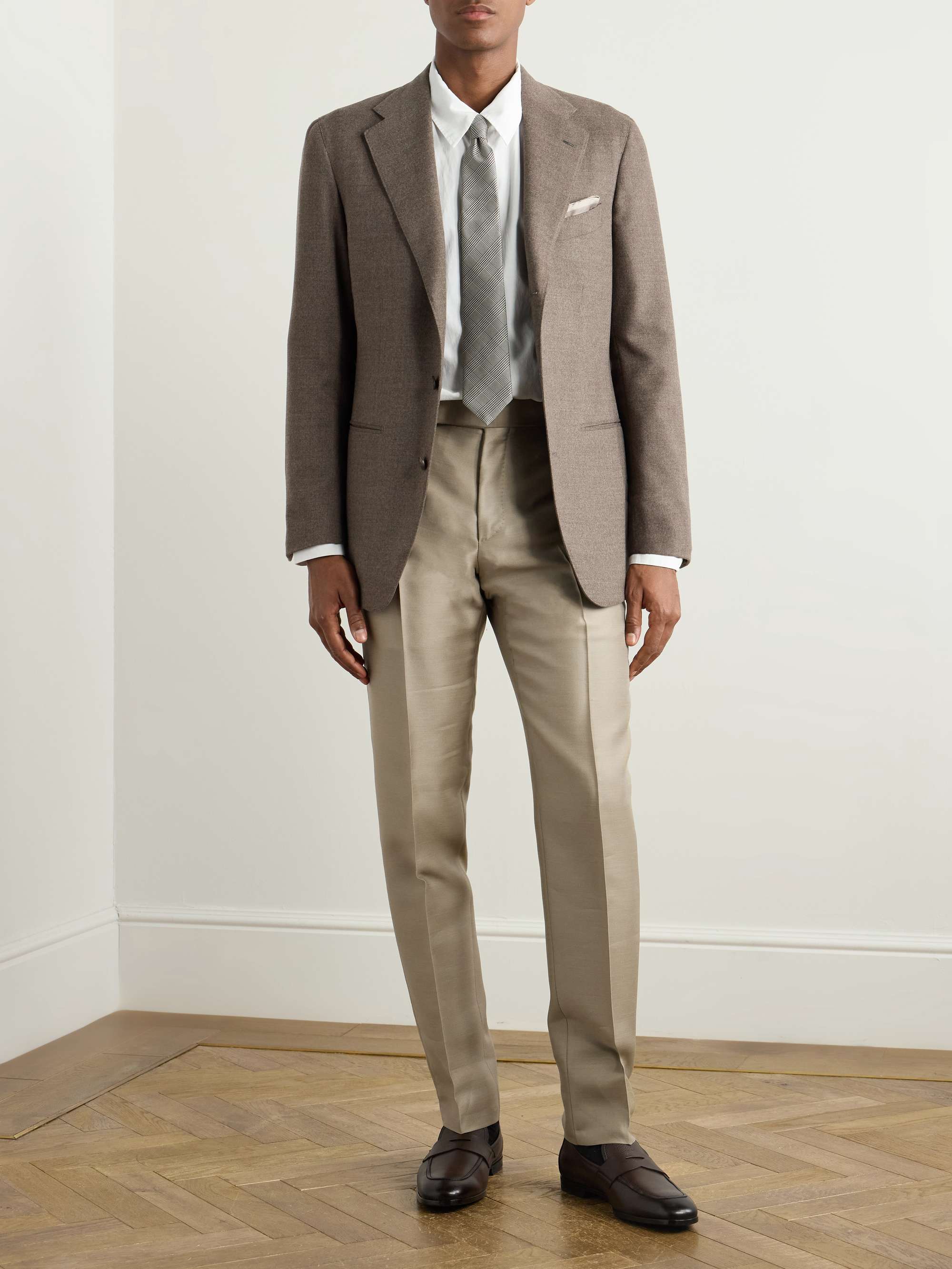 Straight-Leg Wool, Mohair and Silk-Blend Twill Suit Trousers view