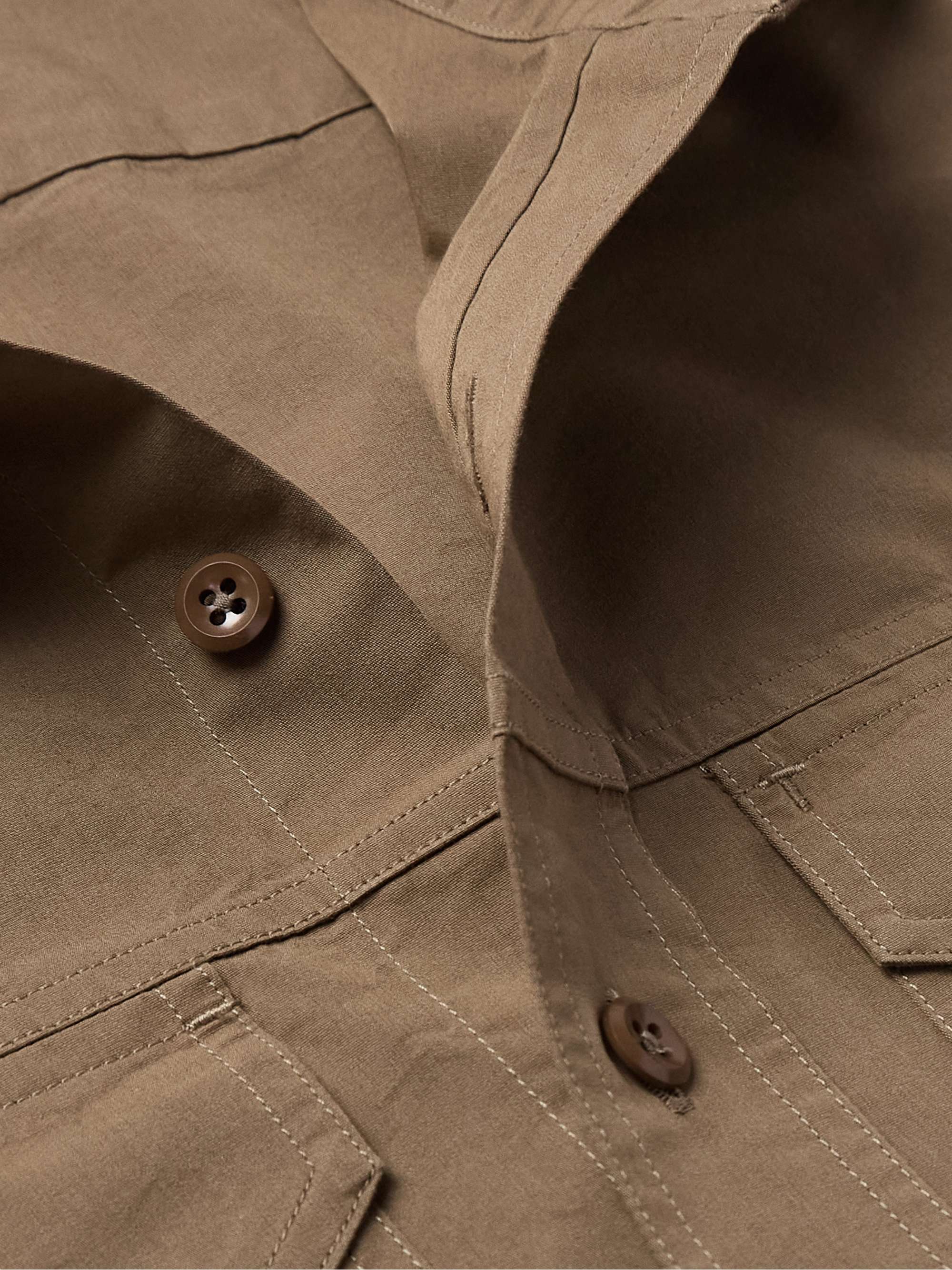 Cotton and Silk-Blend Poplin Shirt view
