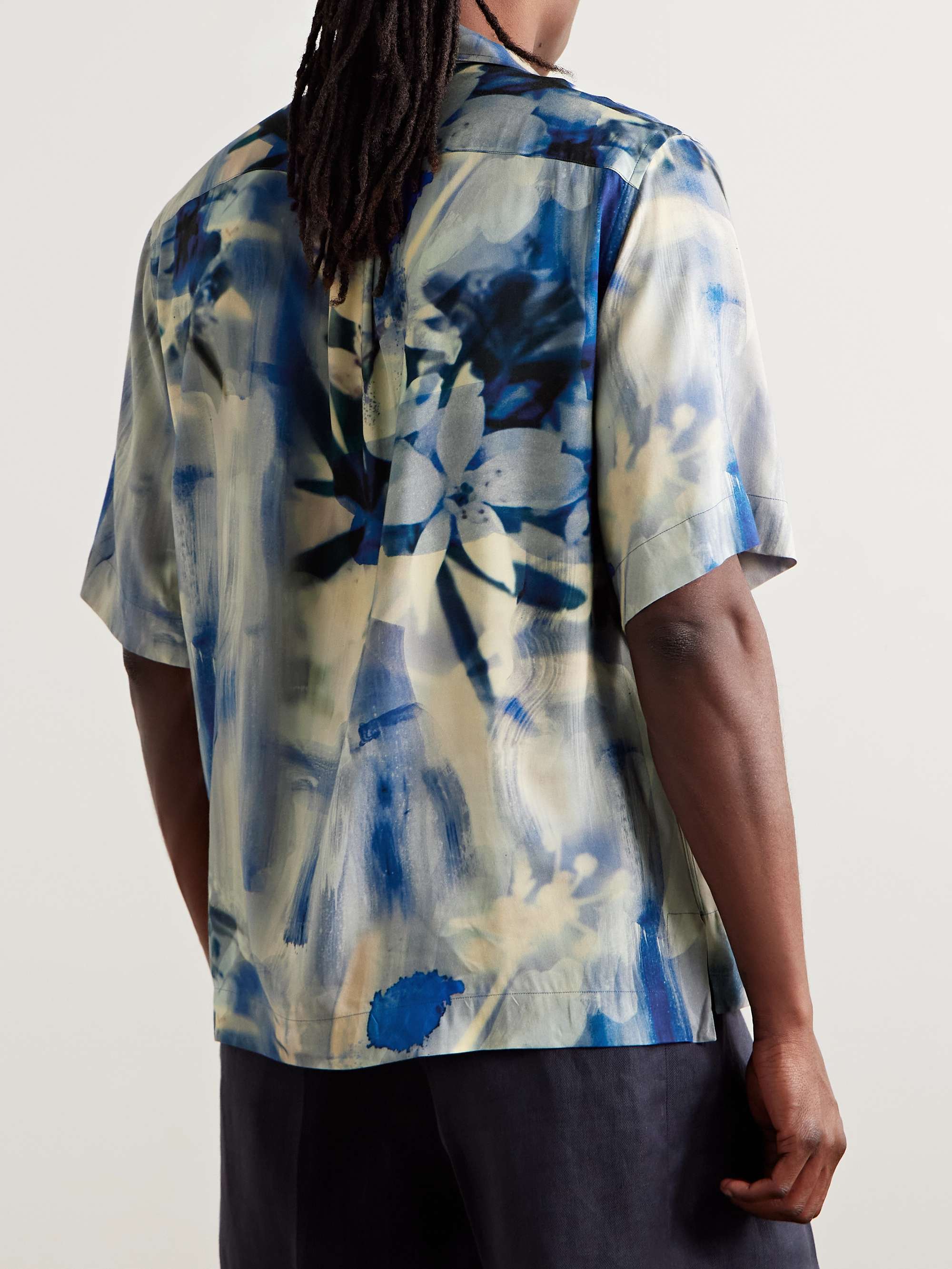 Floral-Print Twill Shirt view