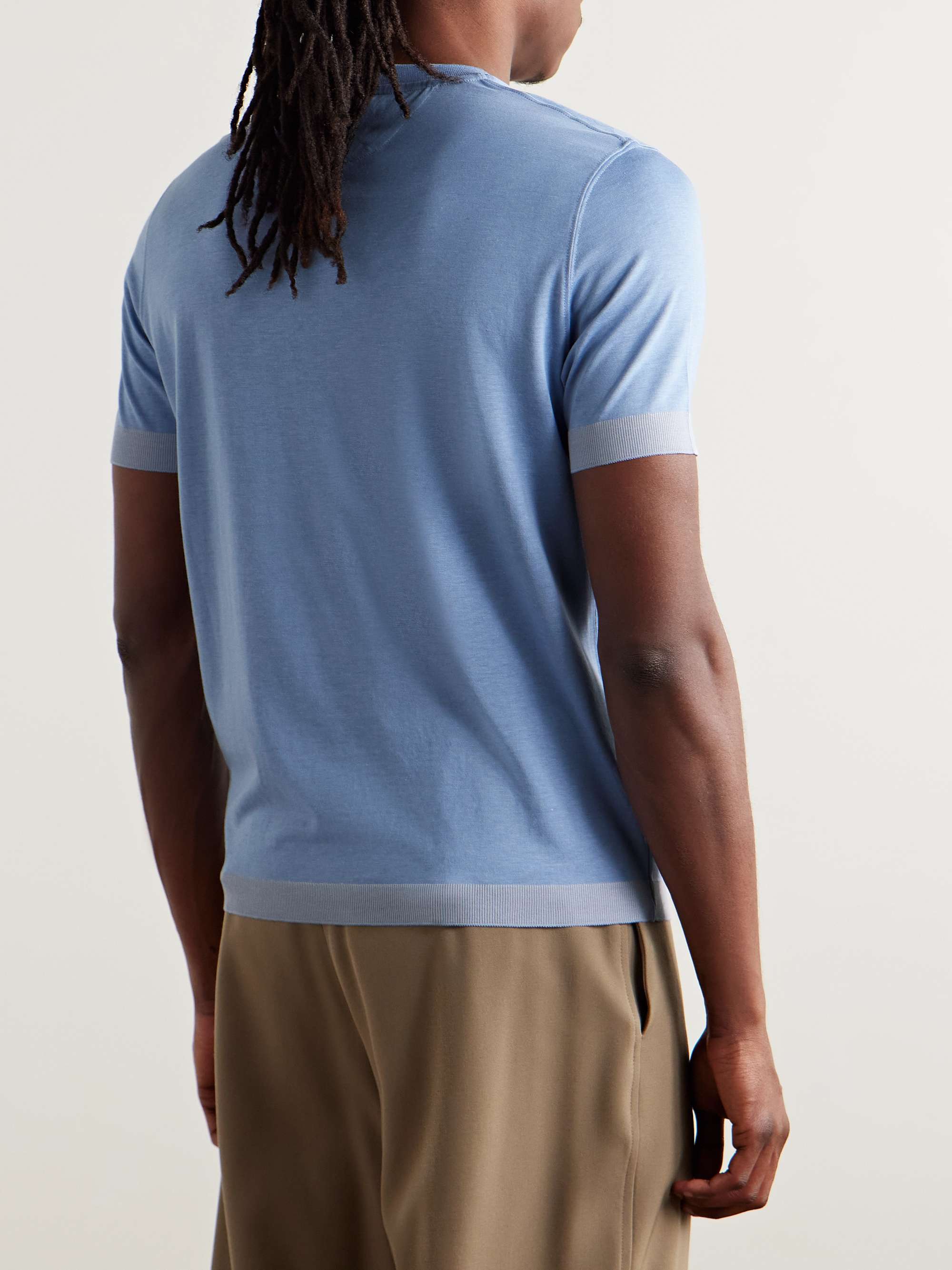 Two-Tone Lyocell and Organic Cotton-Blend Jersey T-Shirt view
