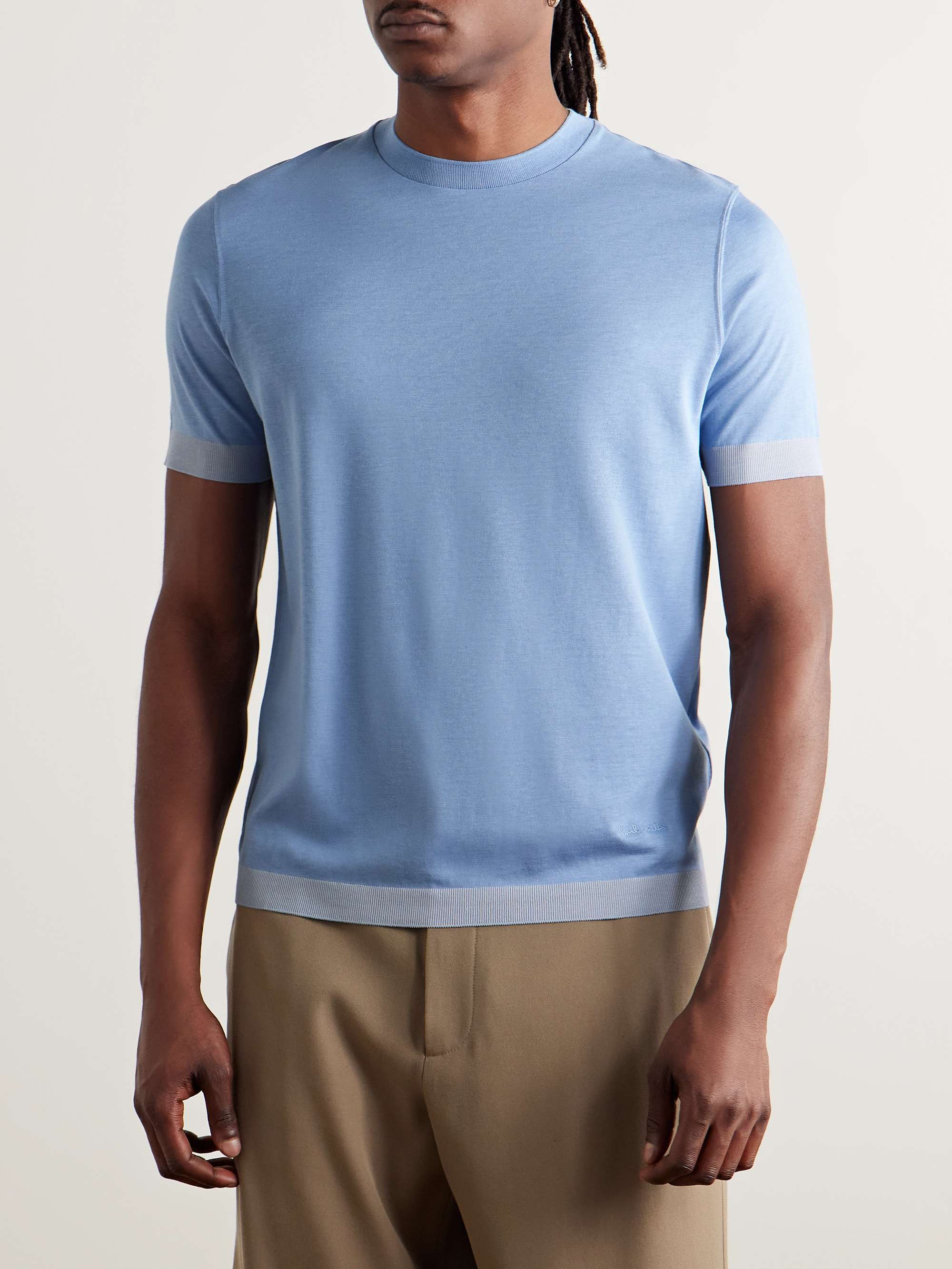 Two-Tone Lyocell and Organic Cotton-Blend Jersey T-Shirt view