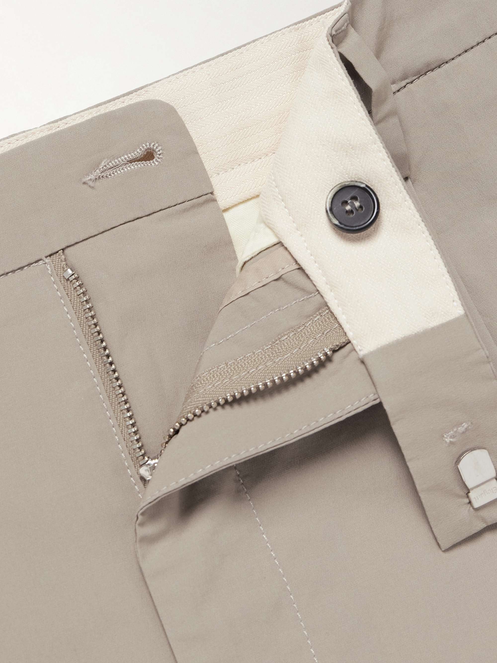 Masco Straight-Leg Pleated Cotton-Blend Trousers view