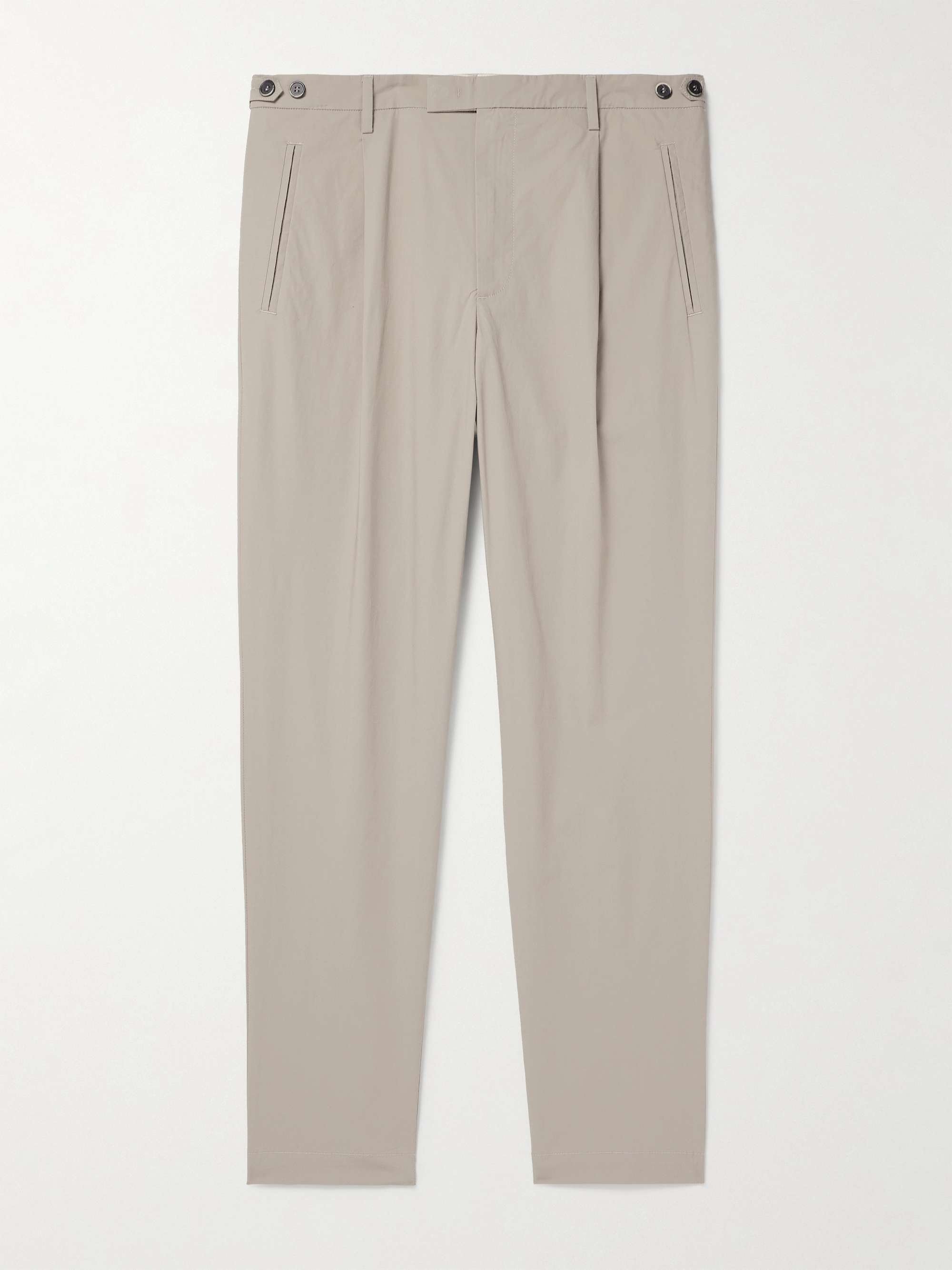 Masco Straight-Leg Pleated Cotton-Blend Trousers view