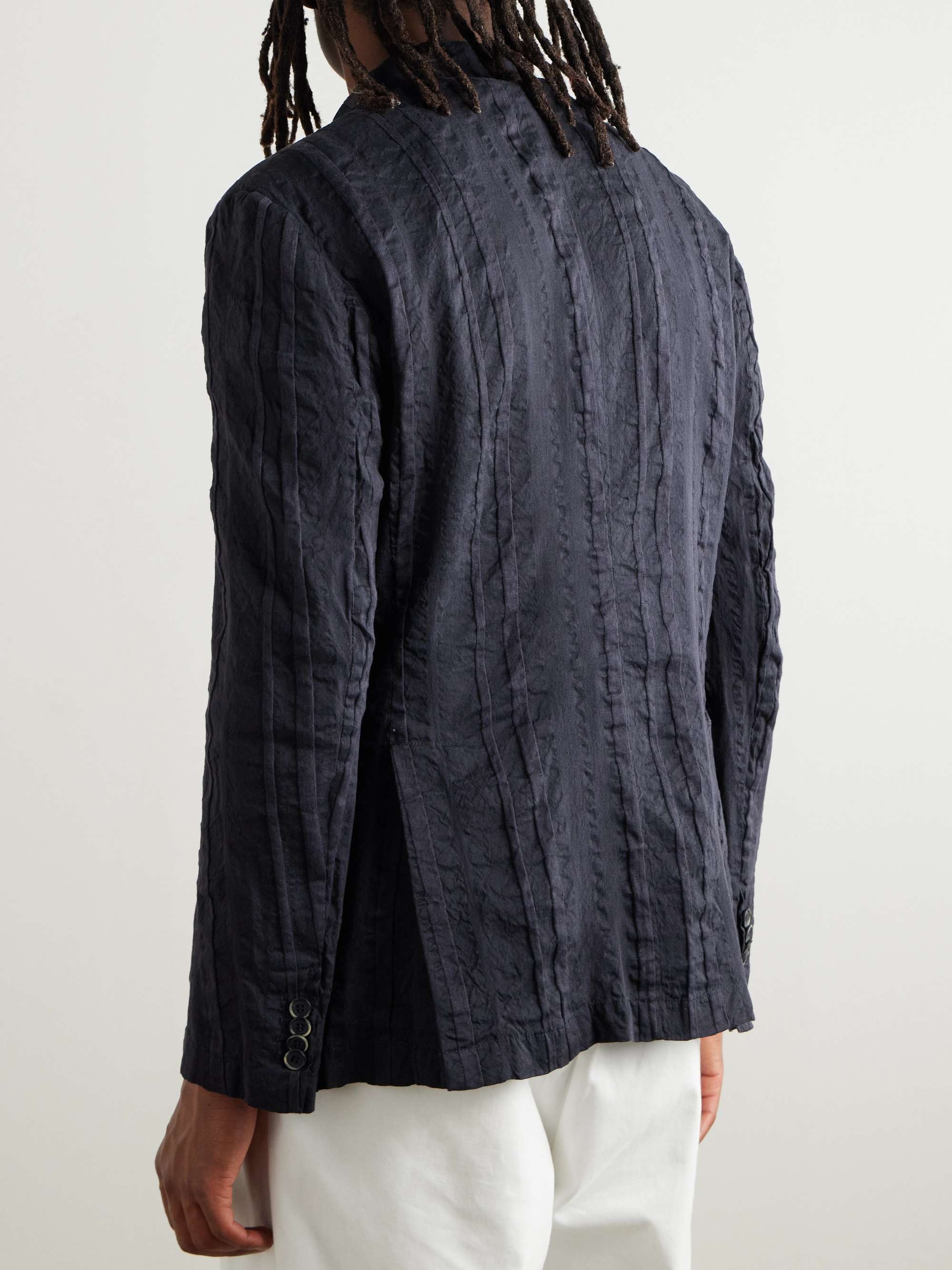 Levo Striped Linen and Cotton-Blend Blazer view