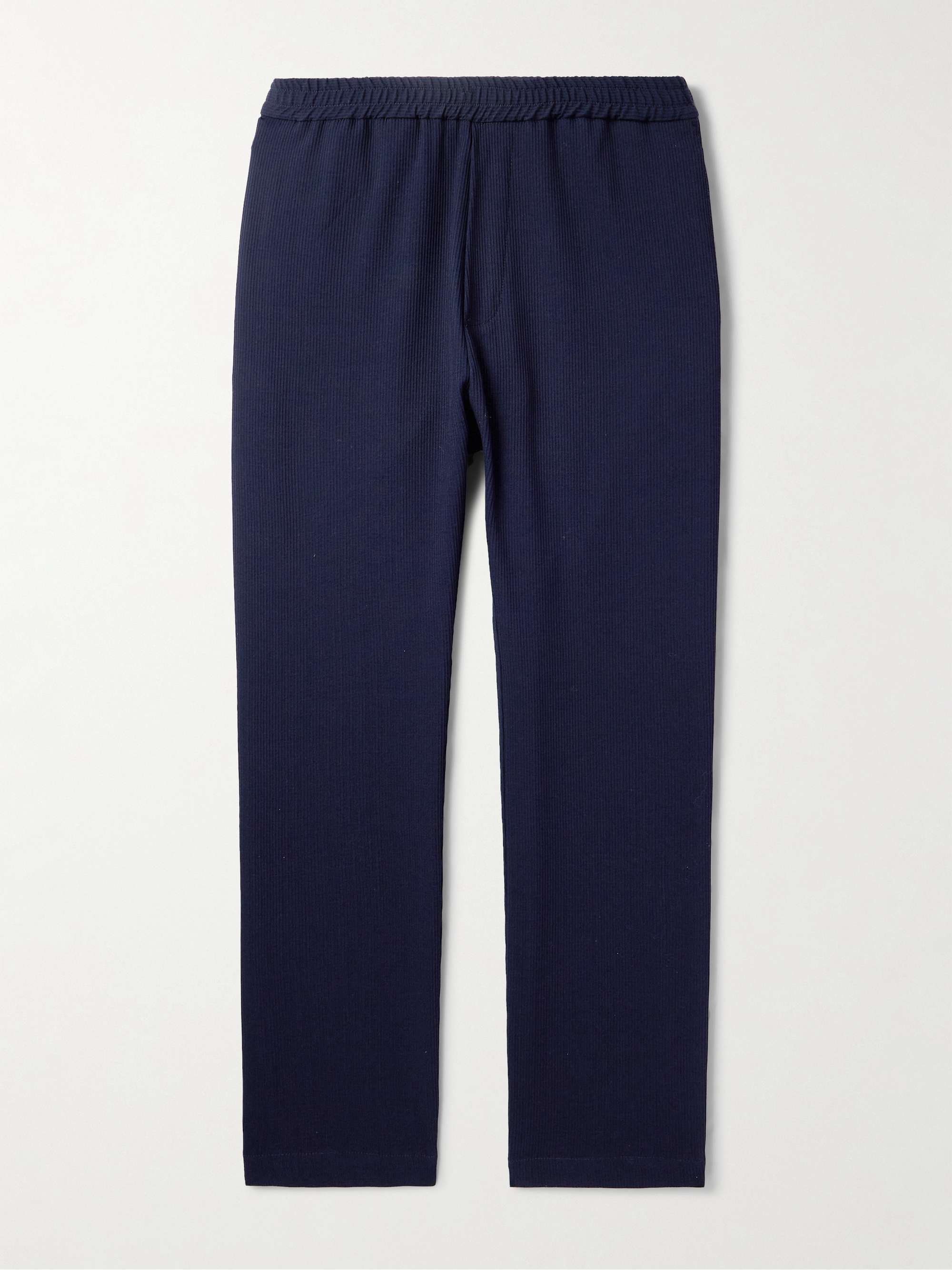 Riobarbo Straight-Leg Ribbed Virgin Wool-Blend Jersey Suit Trousers view