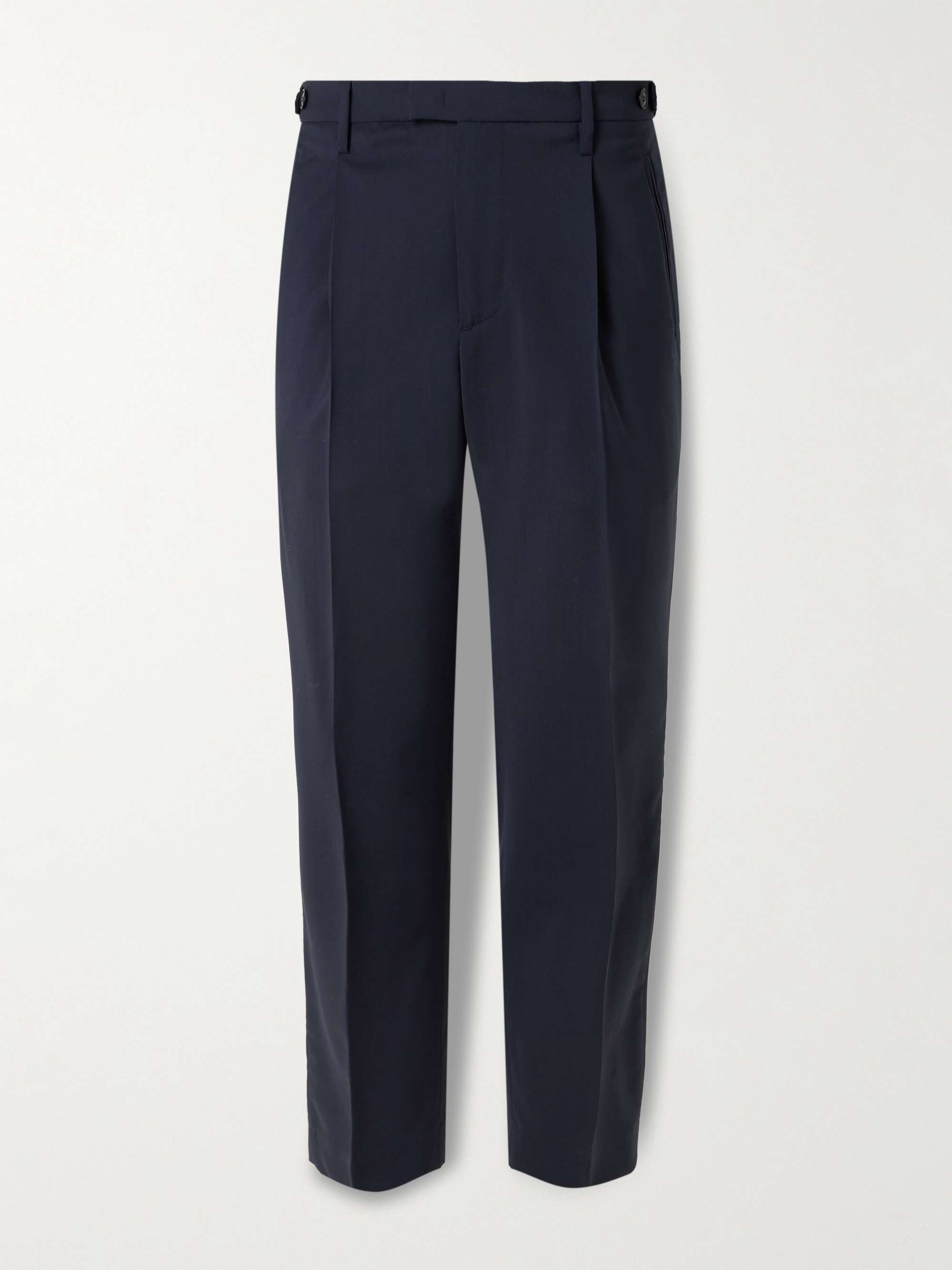 Tapered Pleated Virgin Wool Suit Trousers view