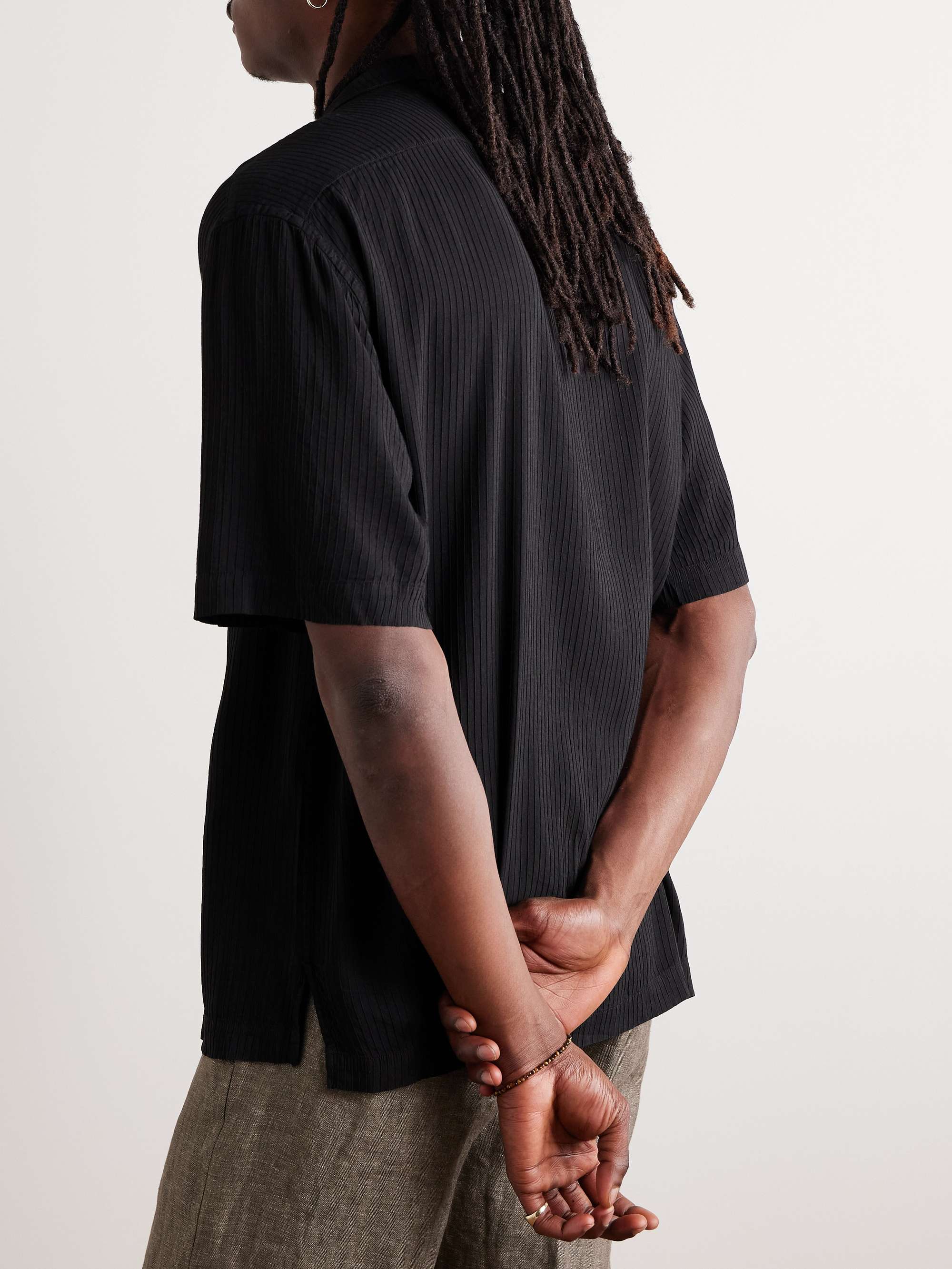 Bagolo Grao Camp-Collar Ribbed Woven Shirt view