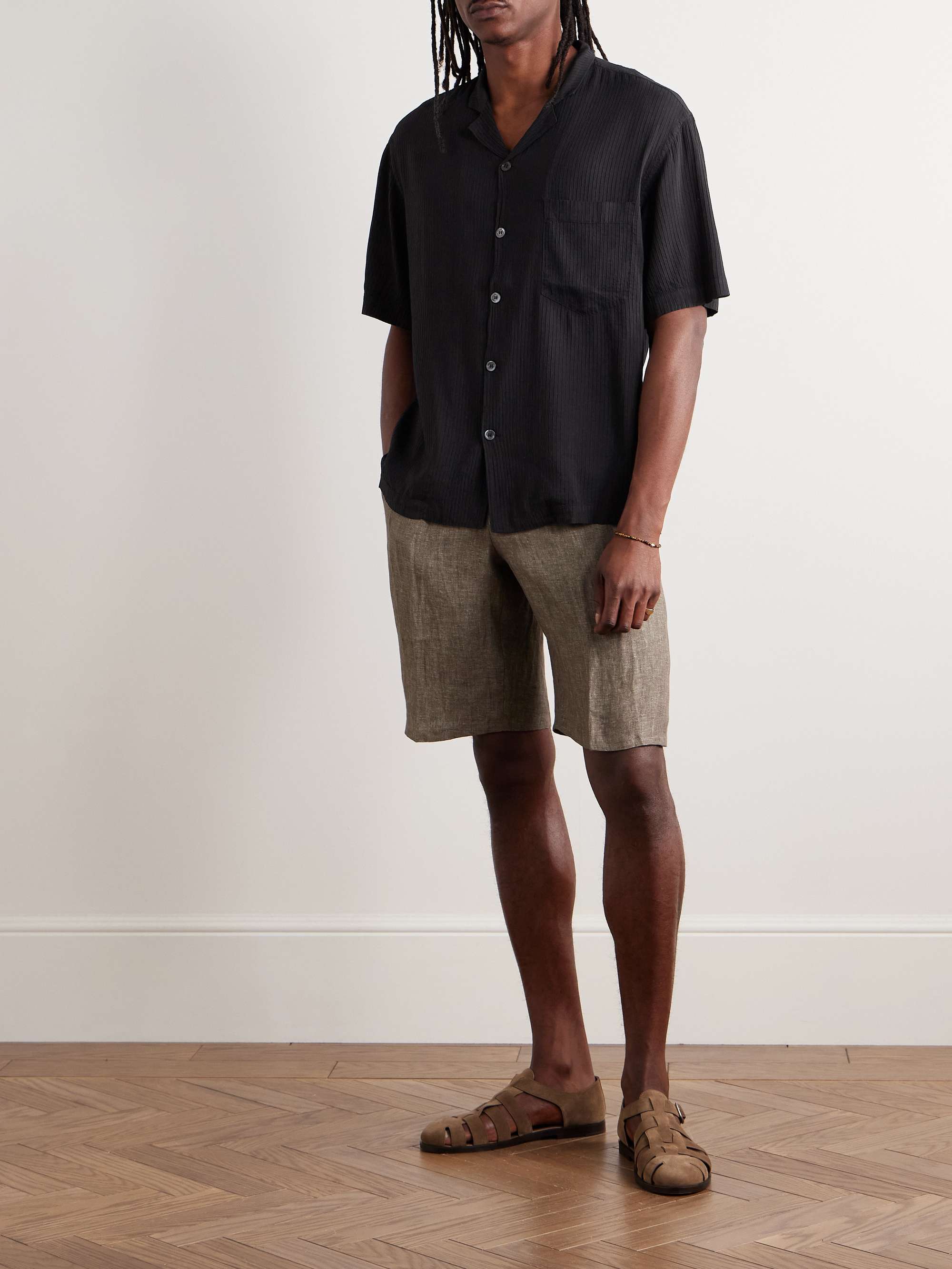 Bagolo Grao Camp-Collar Ribbed Woven Shirt view