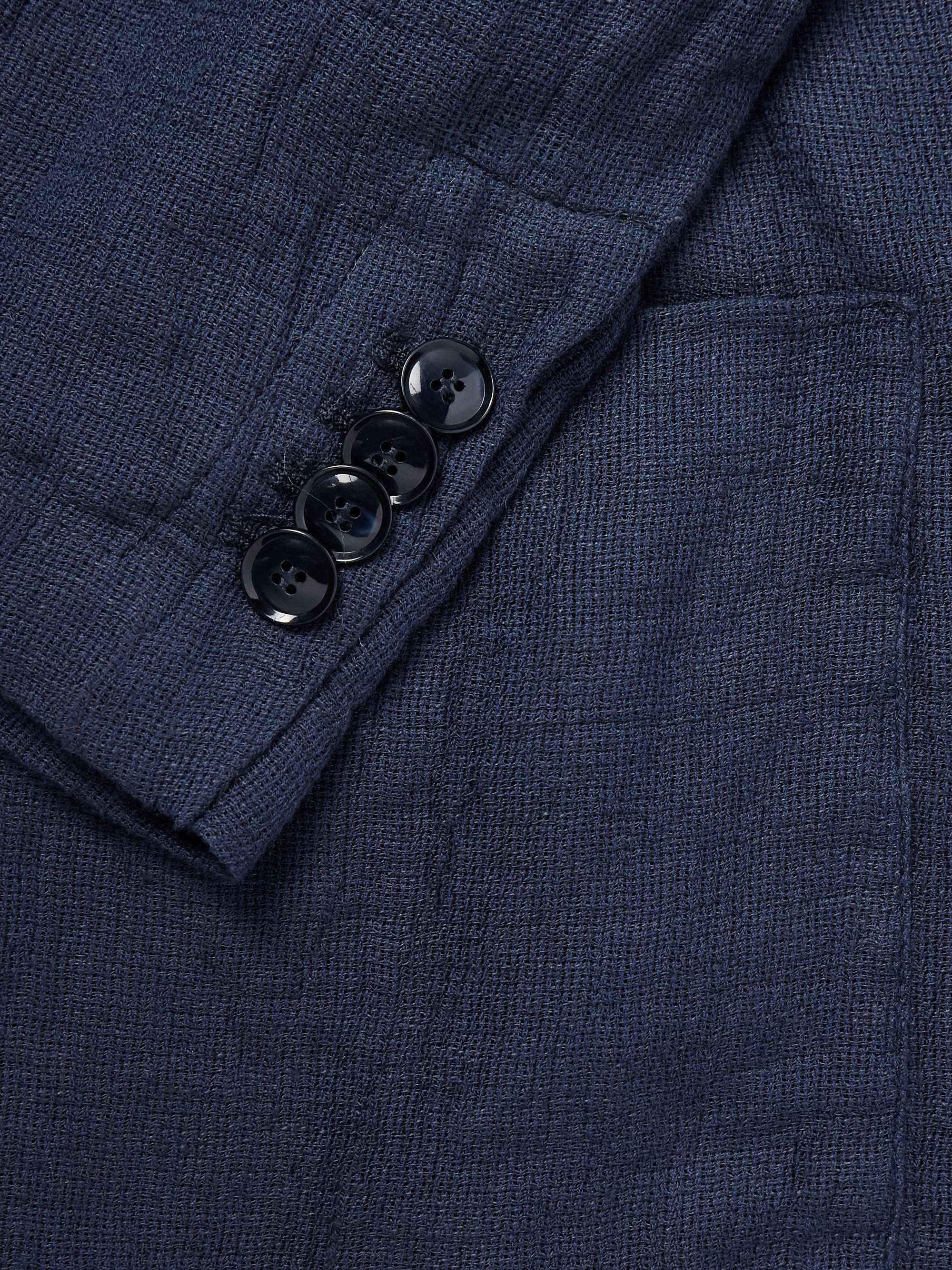 Siroco Double-Breasted Silk-Trimmed Linen and Cotton-Blend Blazer view