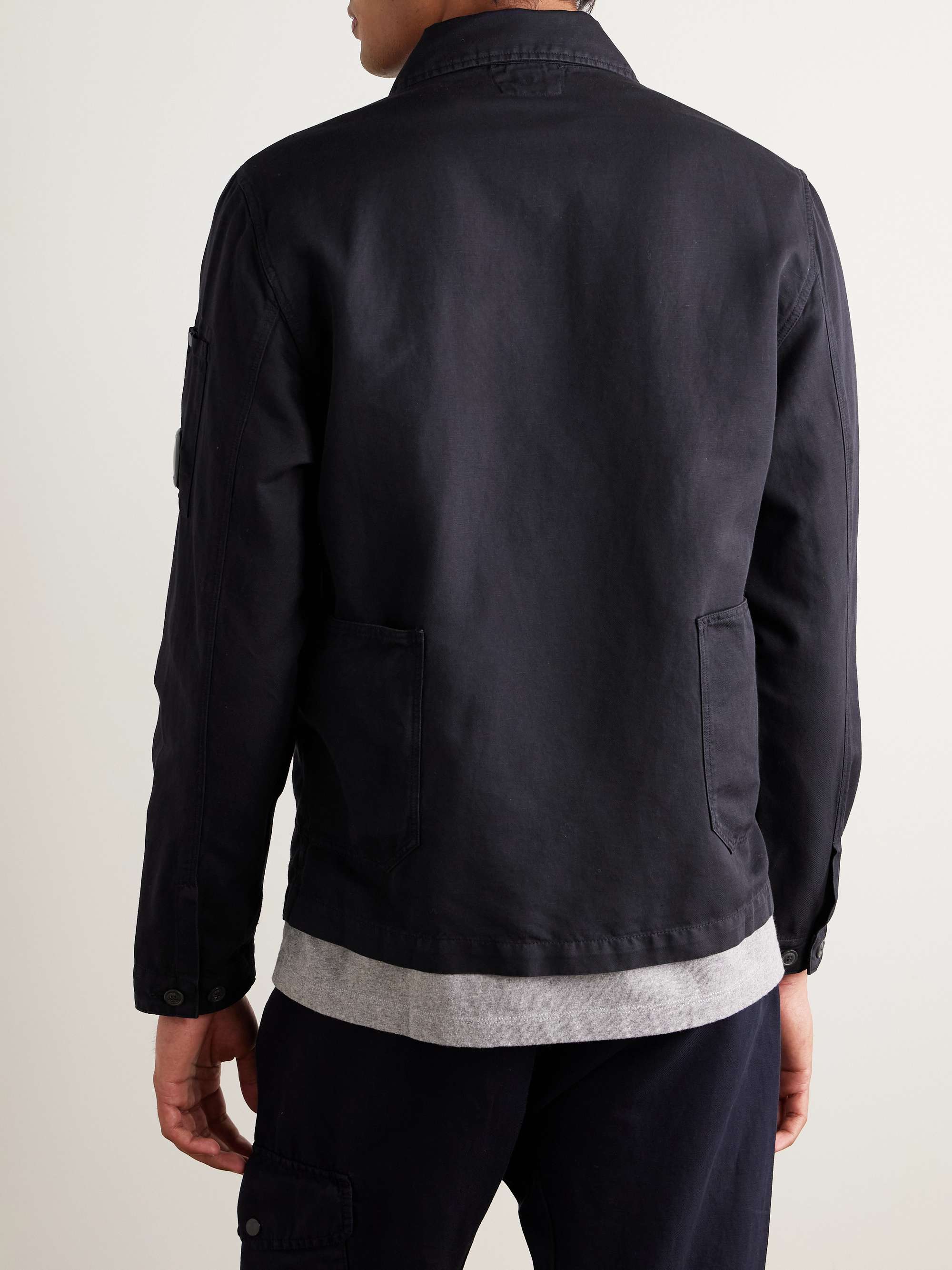 Logo-Appliquéd Cotton and Linen-Blend Overshirt view
