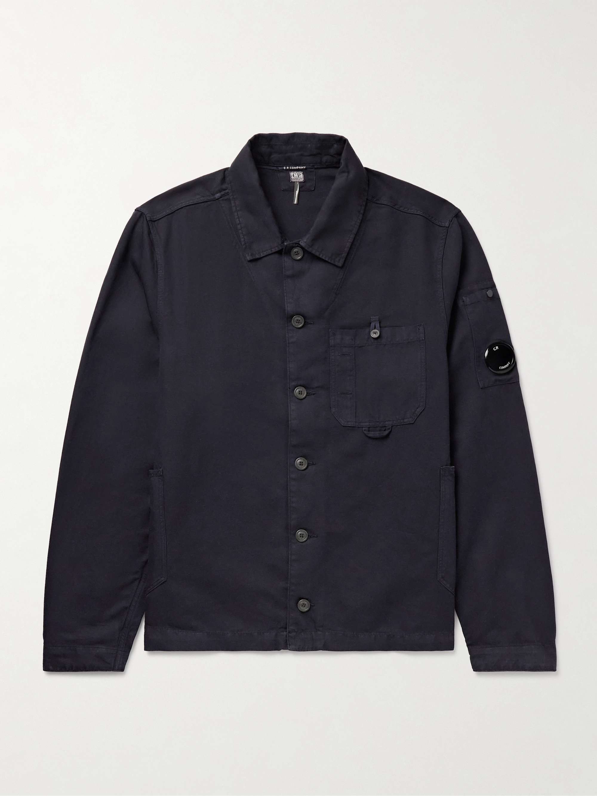 Logo-Appliquéd Cotton and Linen-Blend Overshirt view