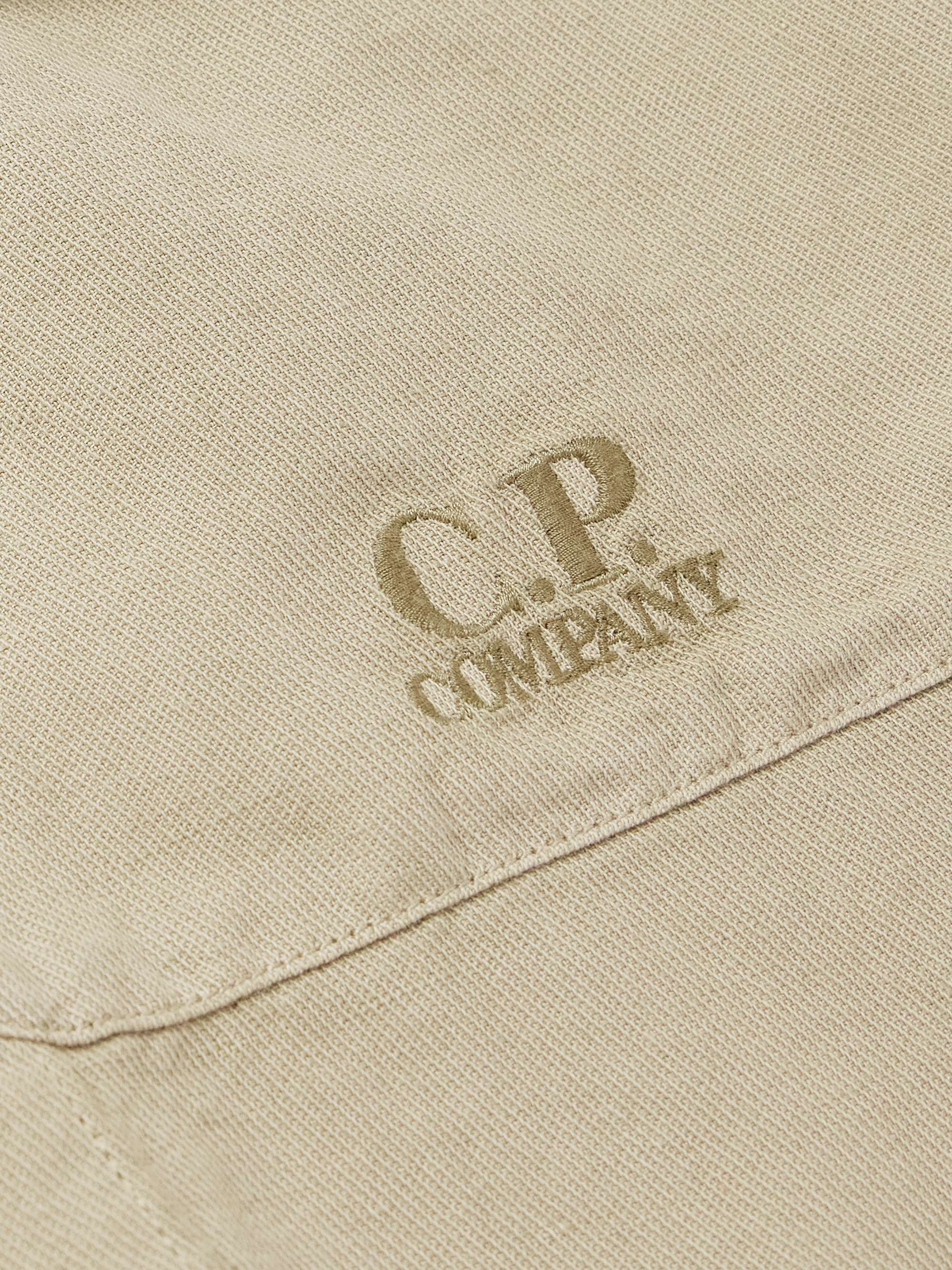 Logo-Embroidered Cotton and Linen-Blend Overshirt view