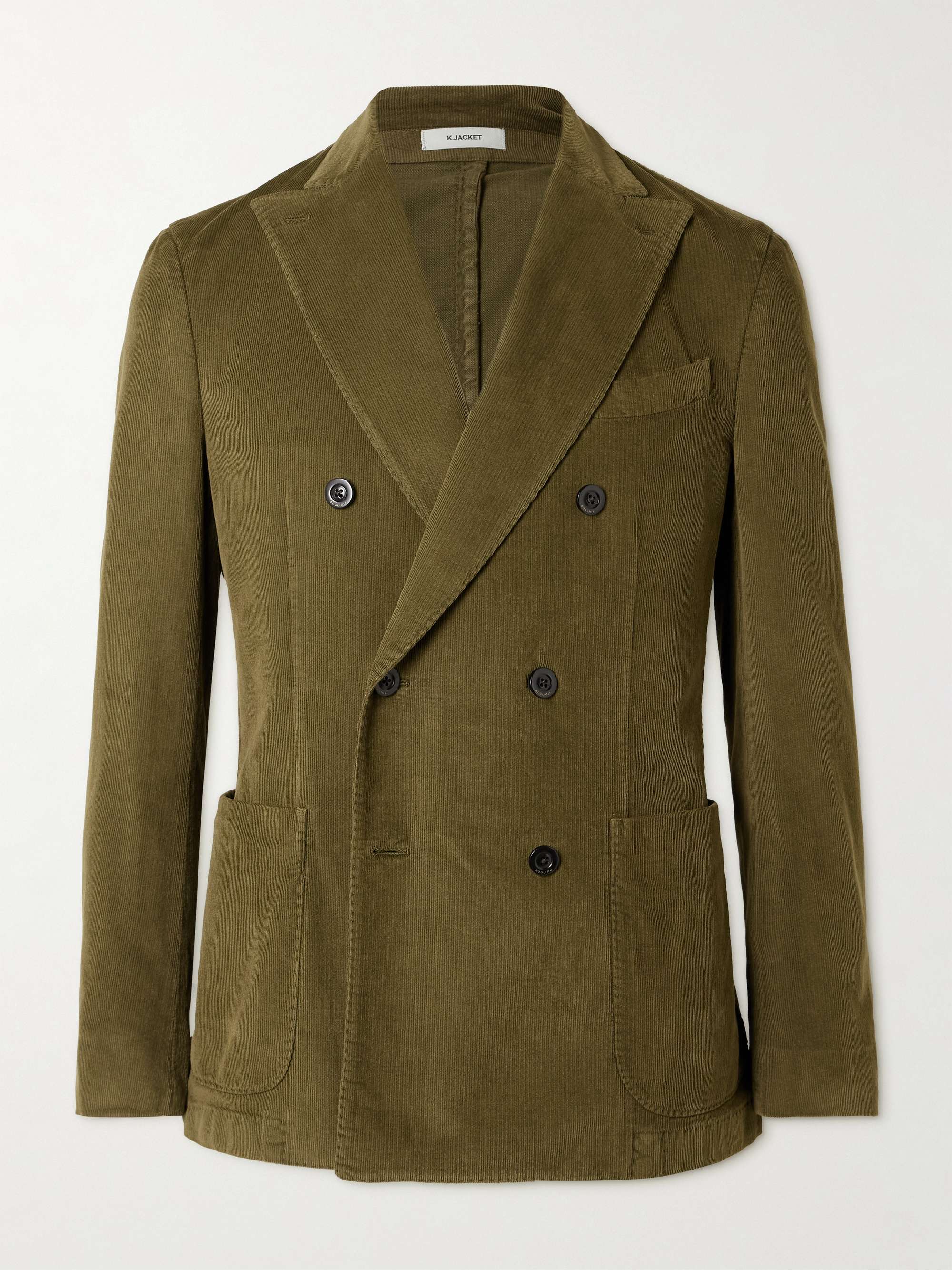 Double-Breasted Cotton-Blend Corduroy Suit Jacket view