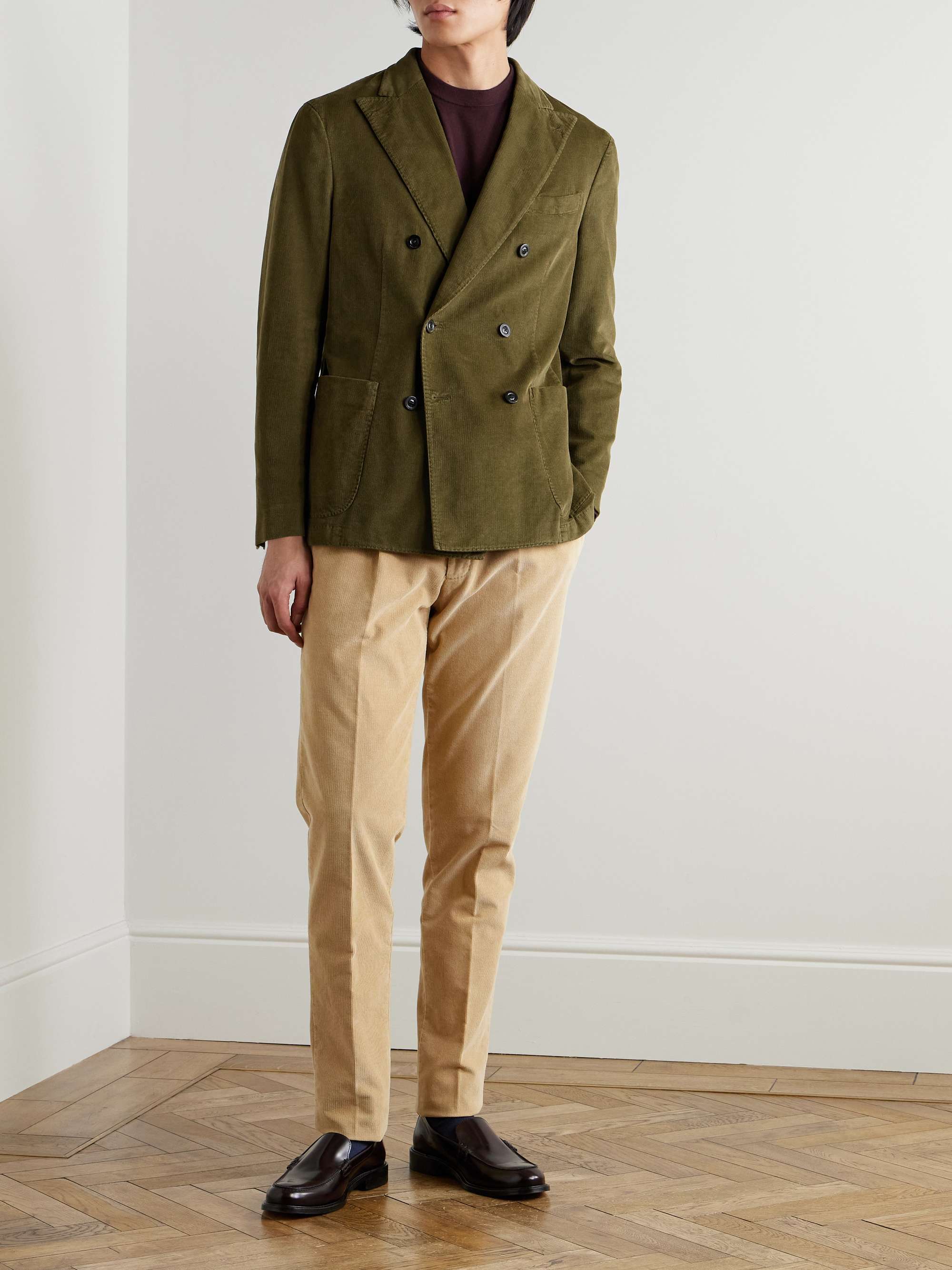 Double-Breasted Cotton-Blend Corduroy Suit Jacket view