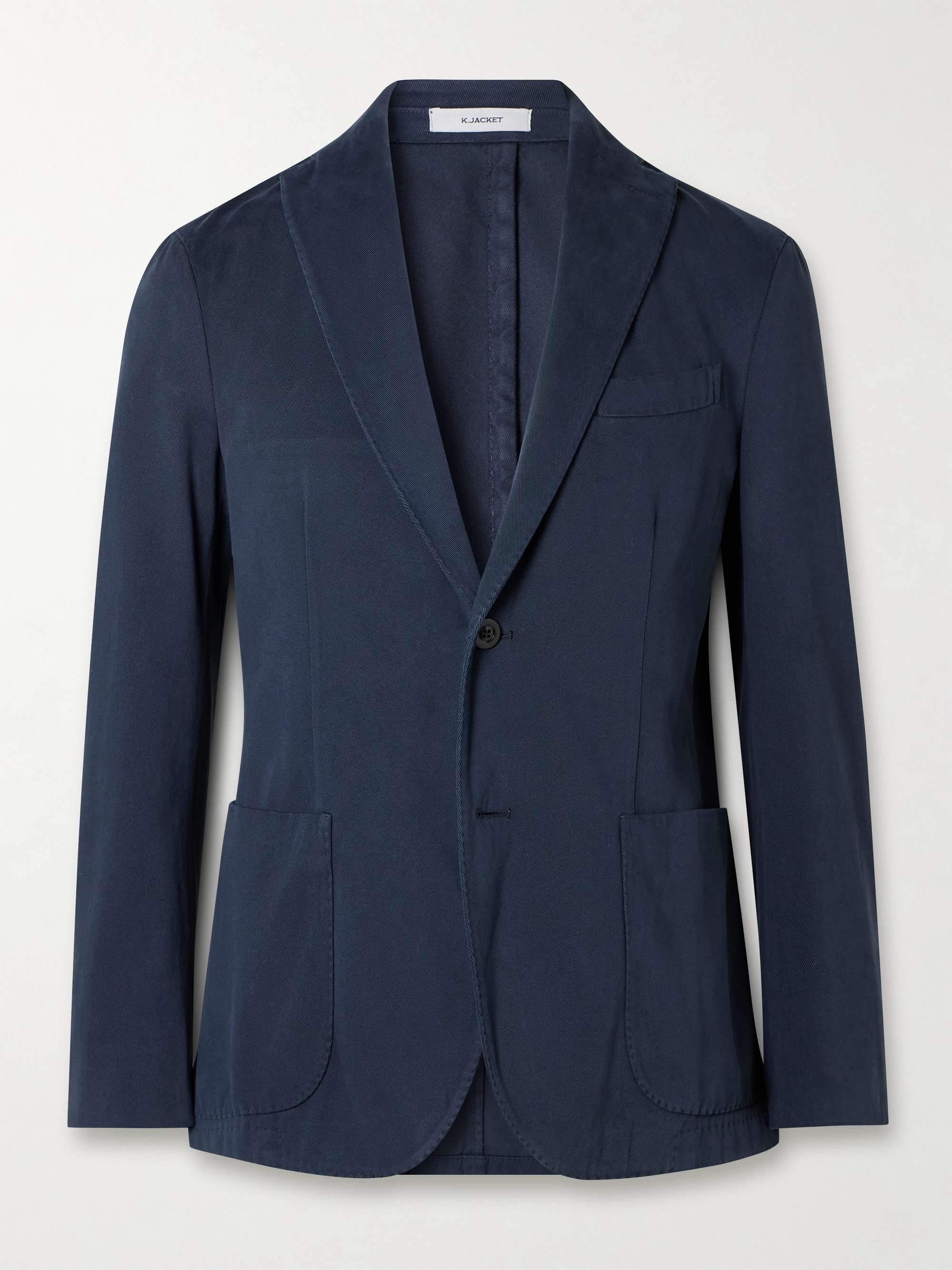 Garment-Dyed Cotton-Blend Twill Suit Jacket view