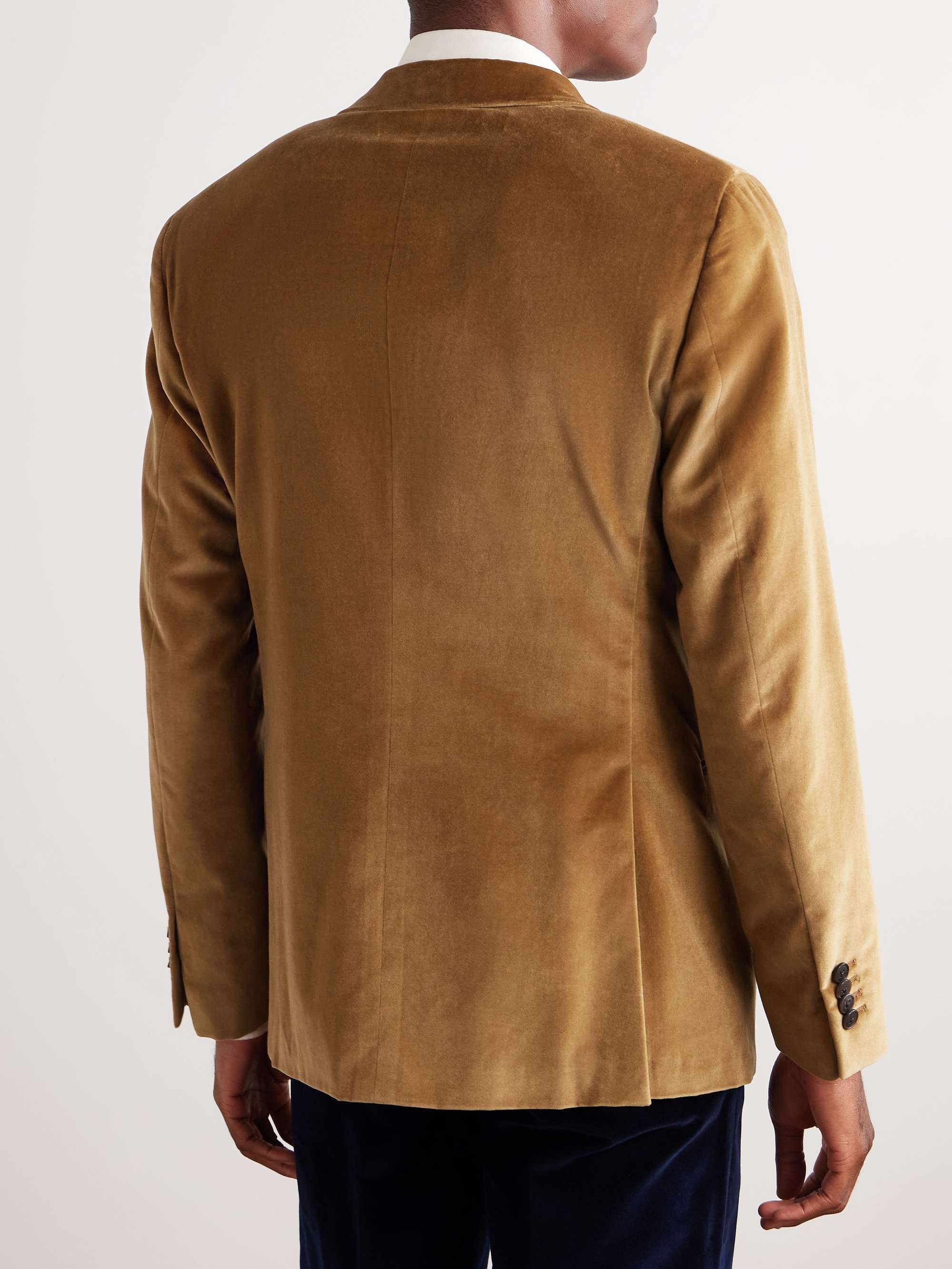 Slim-Fit Shawl-Lapel Cotton-Velvet Tuxedo Jacket view