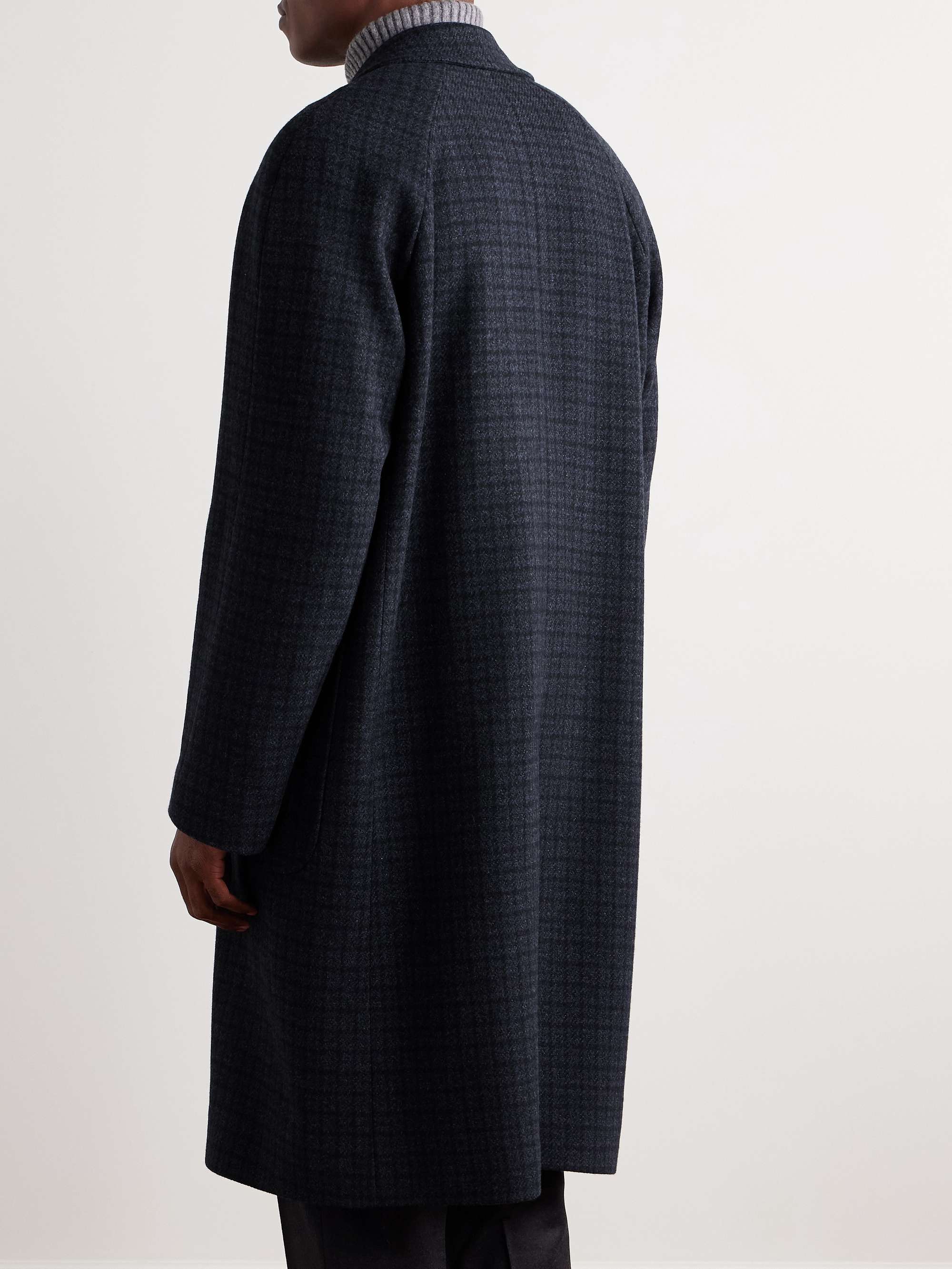 Checked Virgin Wool and Cashmere-Blend Overcoat view