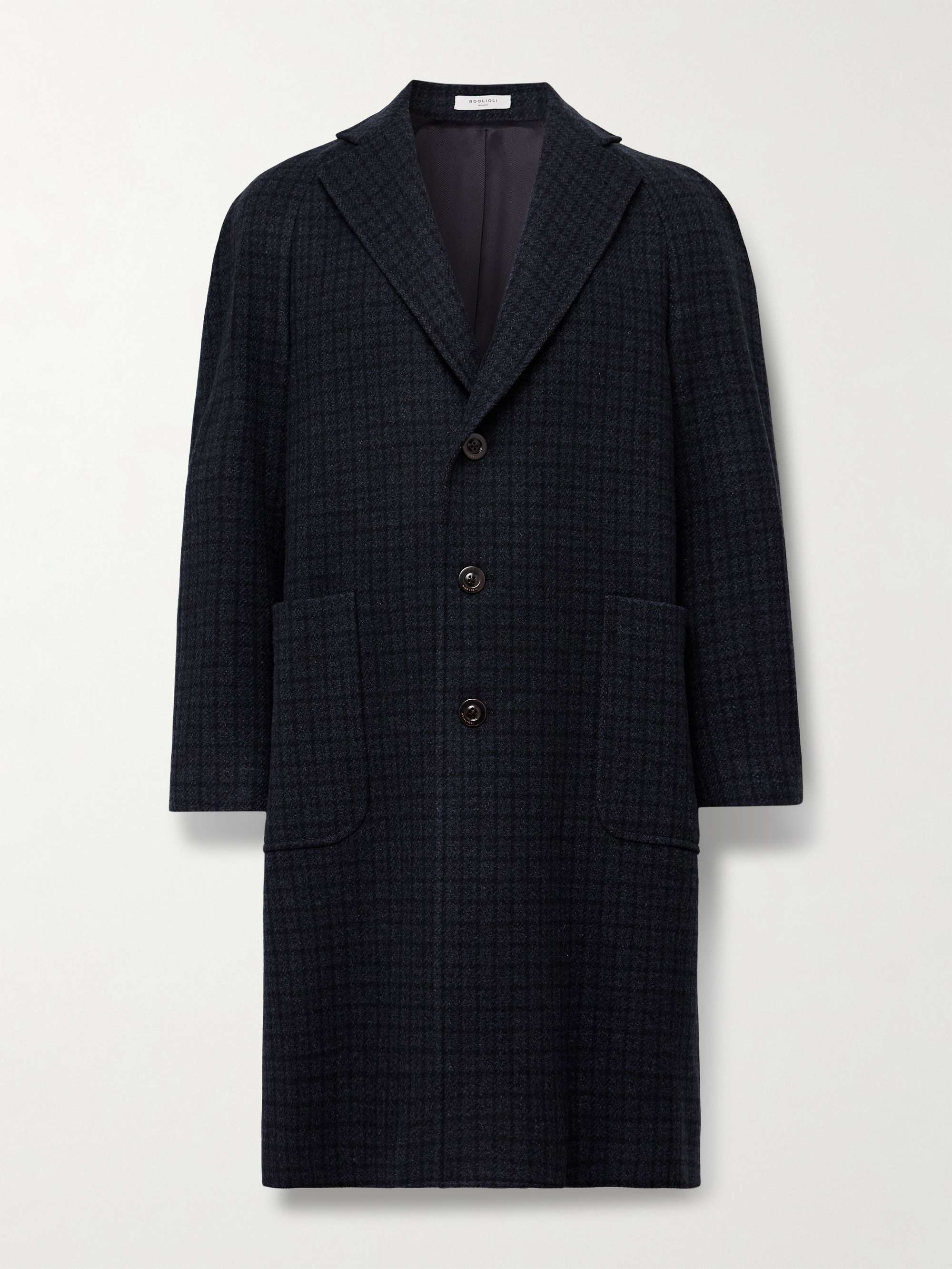 Checked Virgin Wool and Cashmere-Blend Overcoat view
