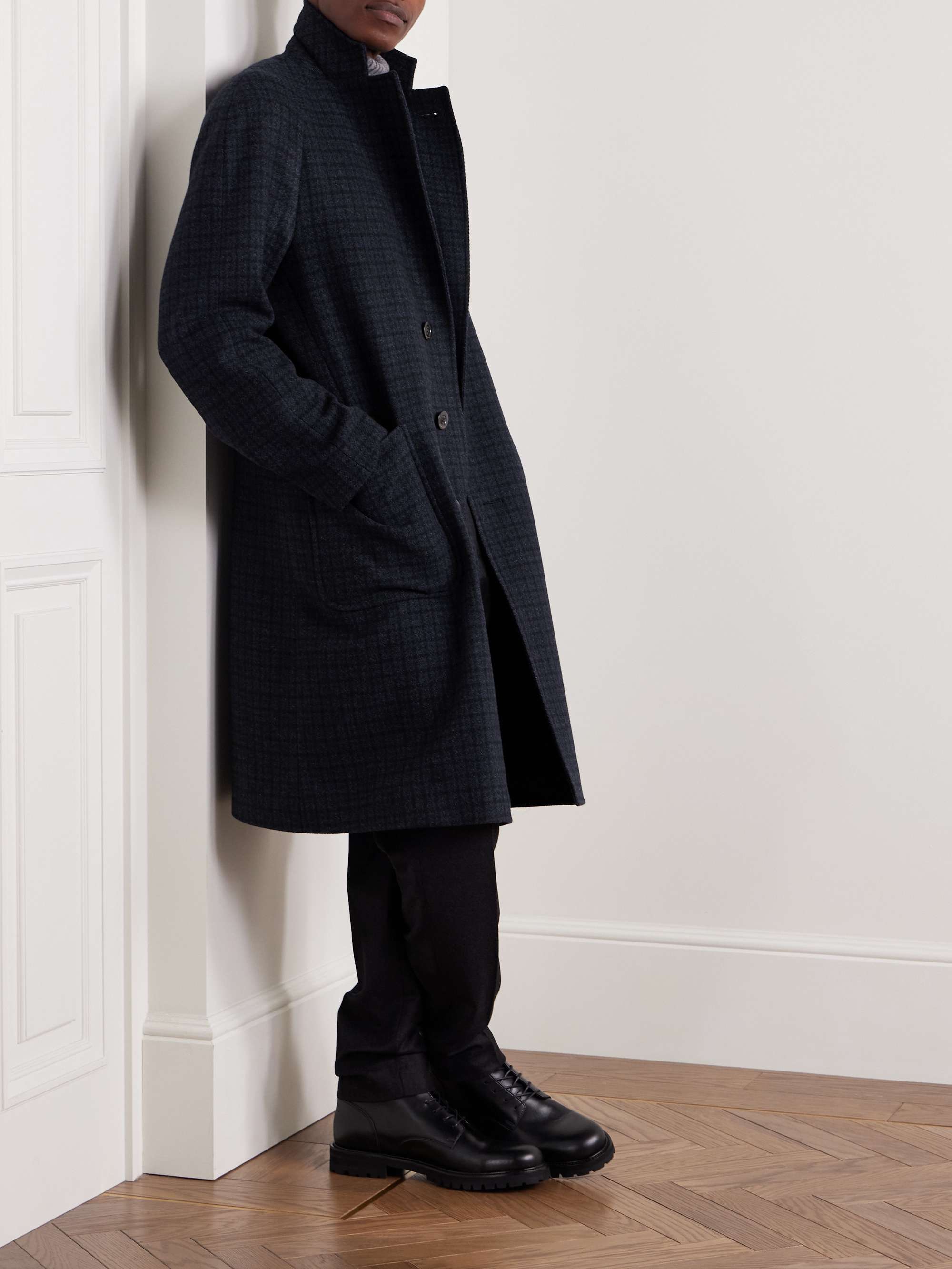 Checked Virgin Wool and Cashmere-Blend Overcoat view