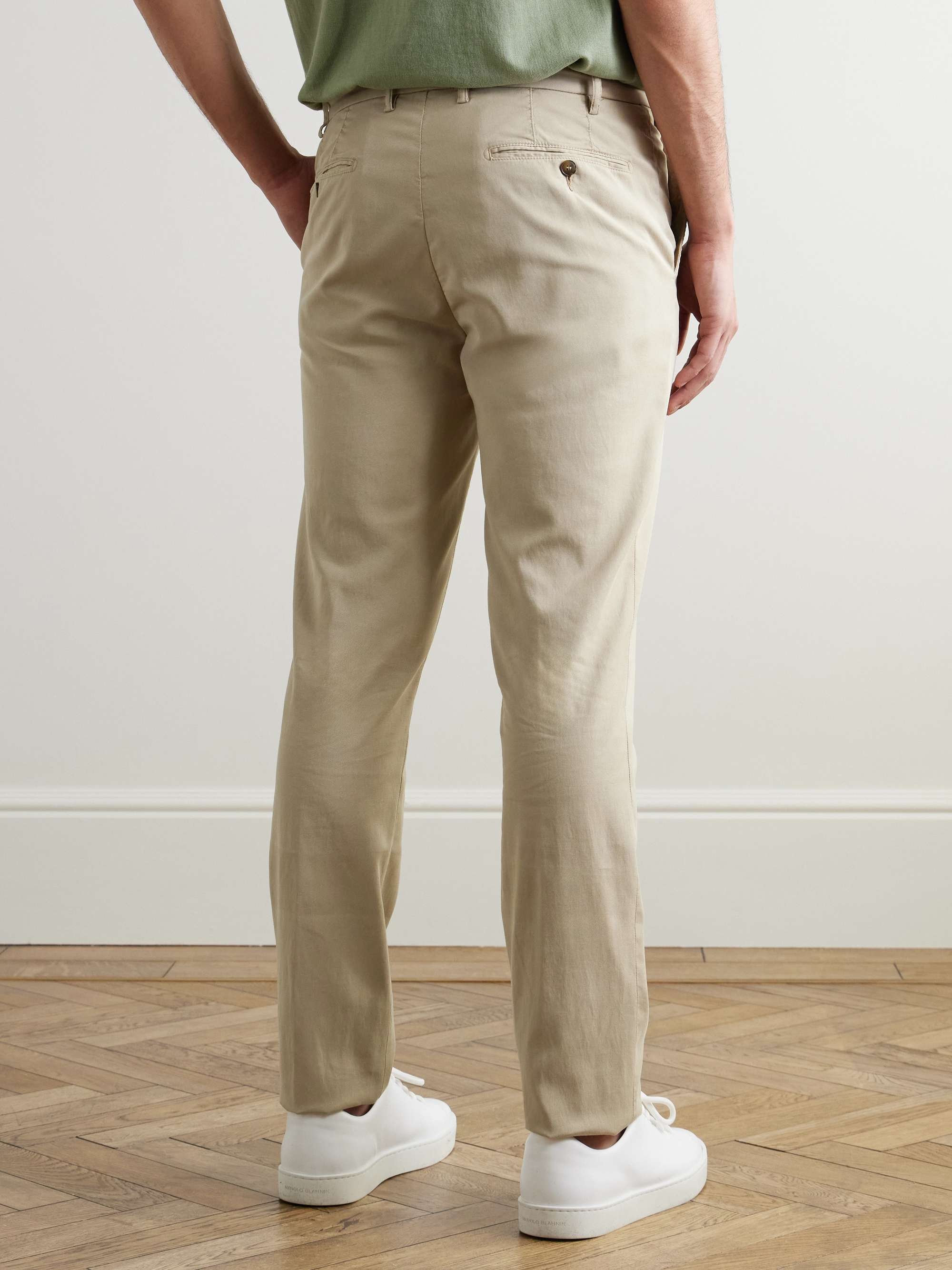 Garment-Dyed Stretch-Lyocell and Cotton-Blend Trousers view