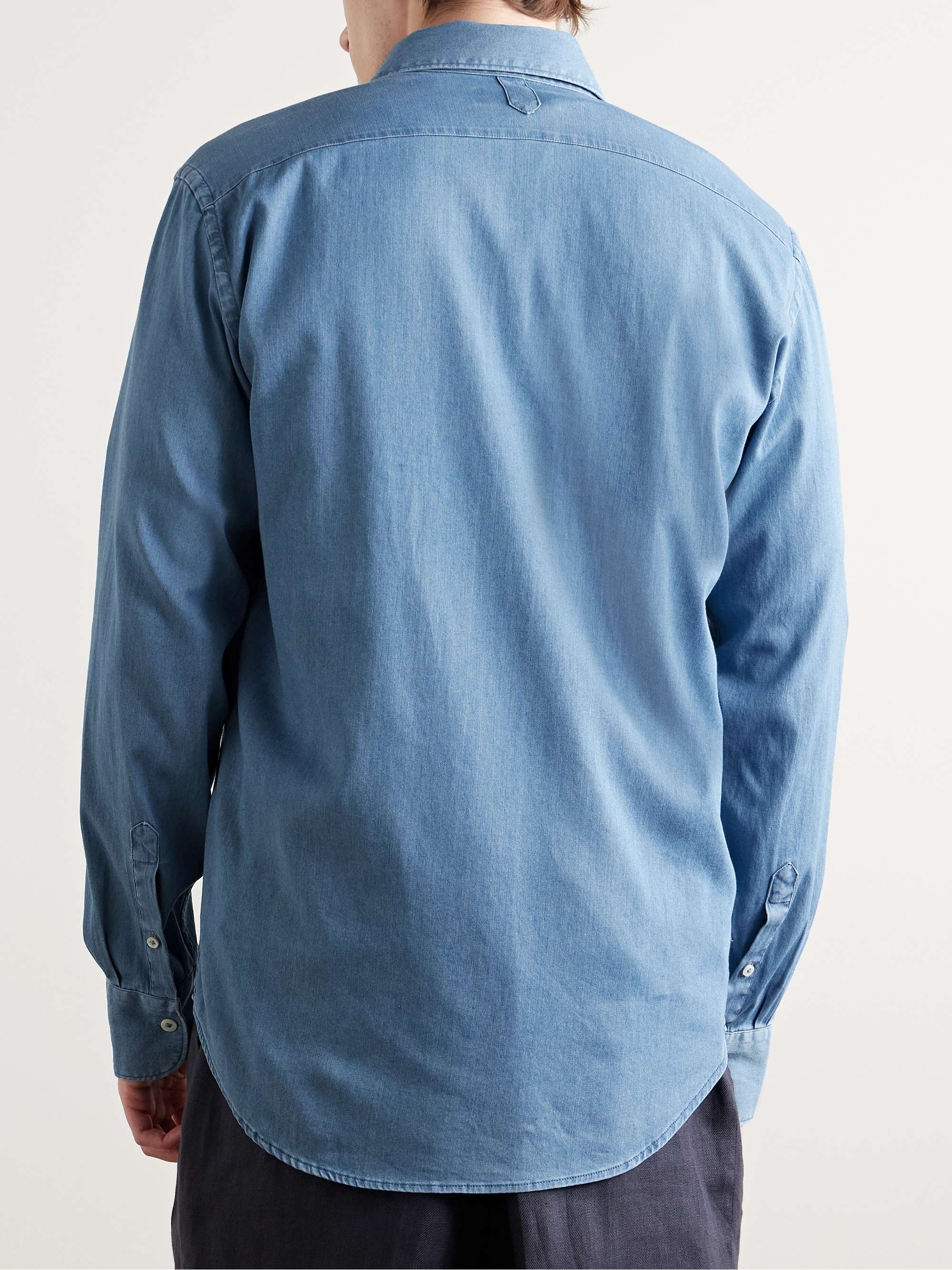 Spread-Collar Cotton-Chambray Shirt view
