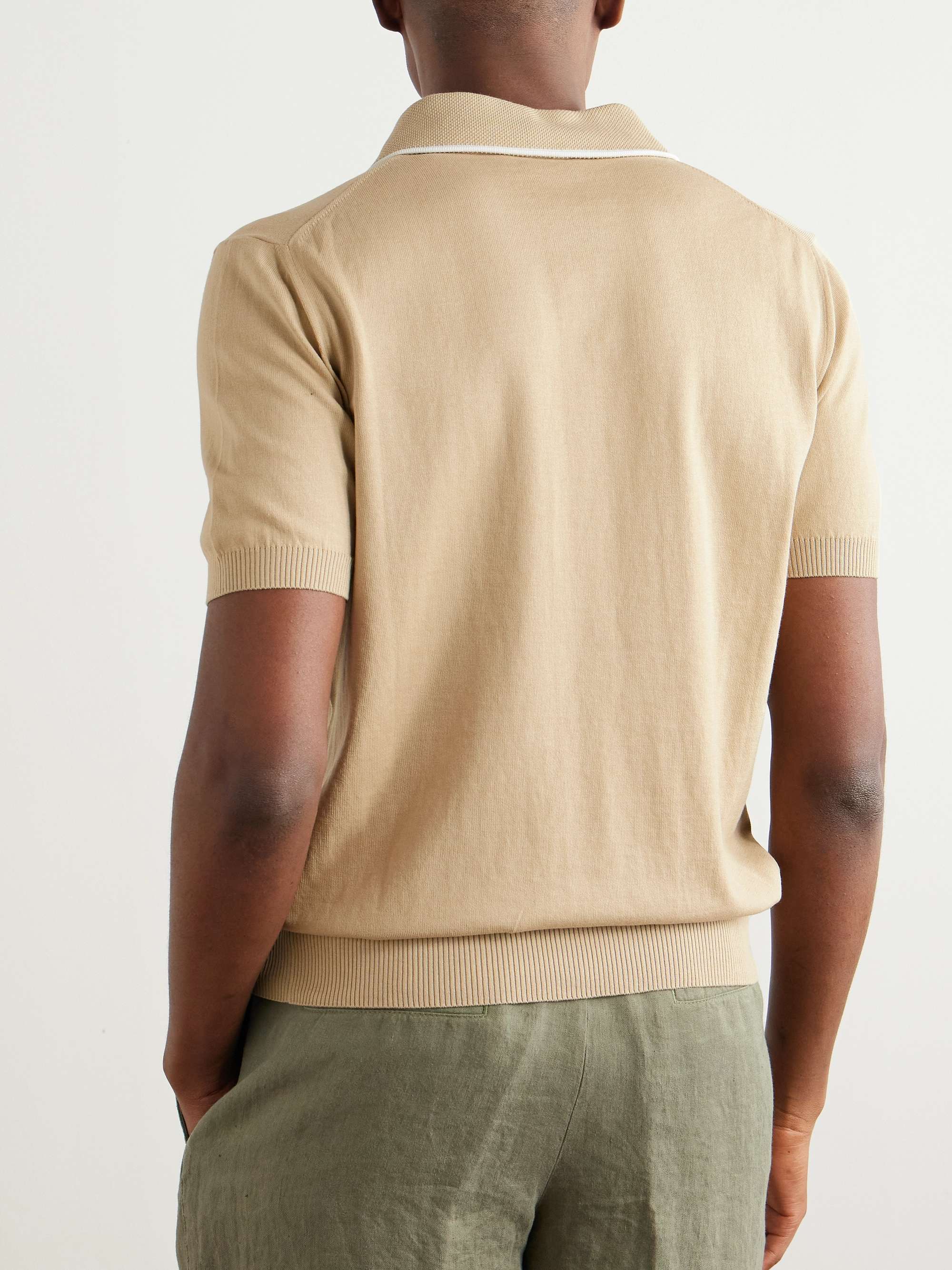 Ribbed Cotton Polo Shirt view